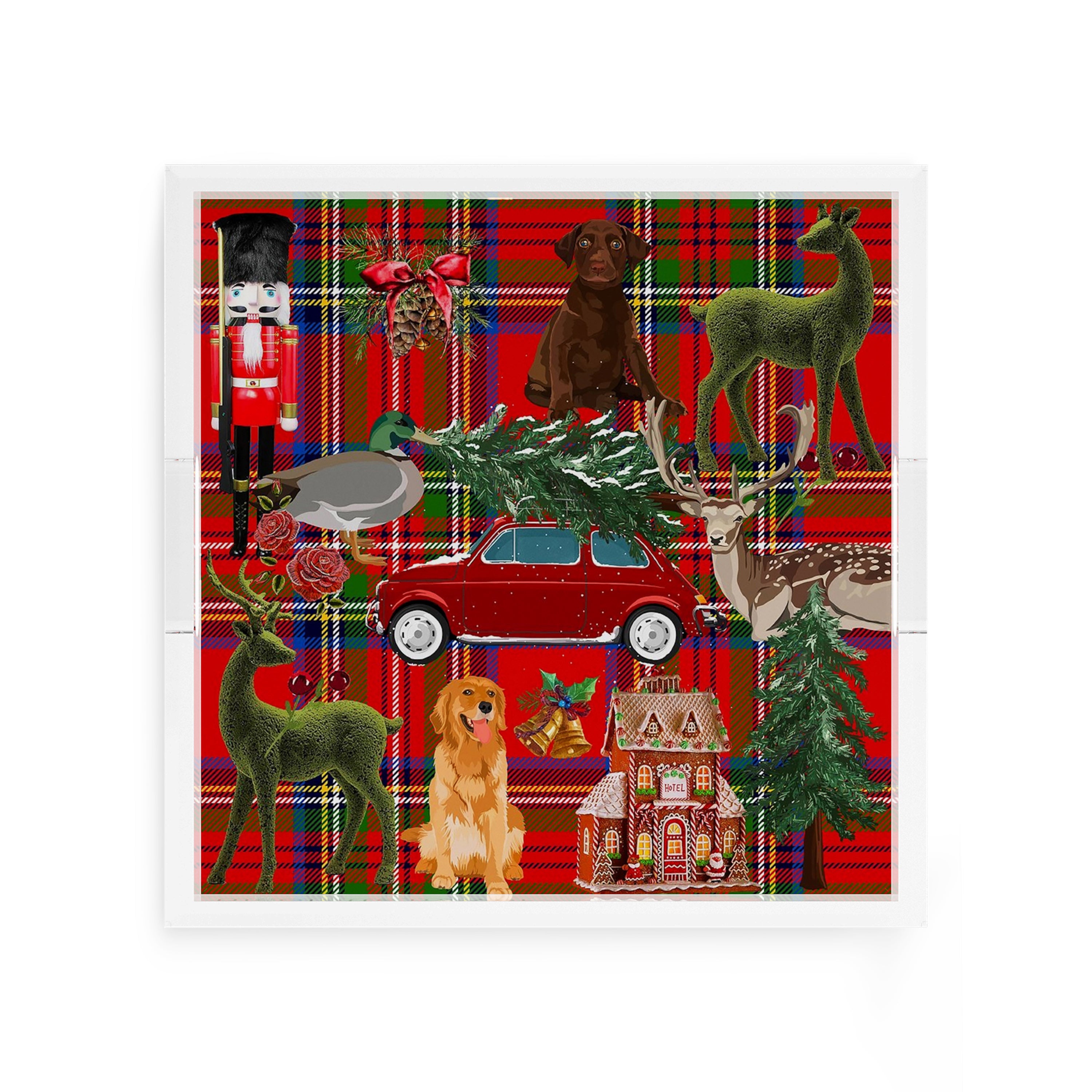 Ultimate Christmas Plaid 12X12 Acrylic Tray - nicolettemayer.com