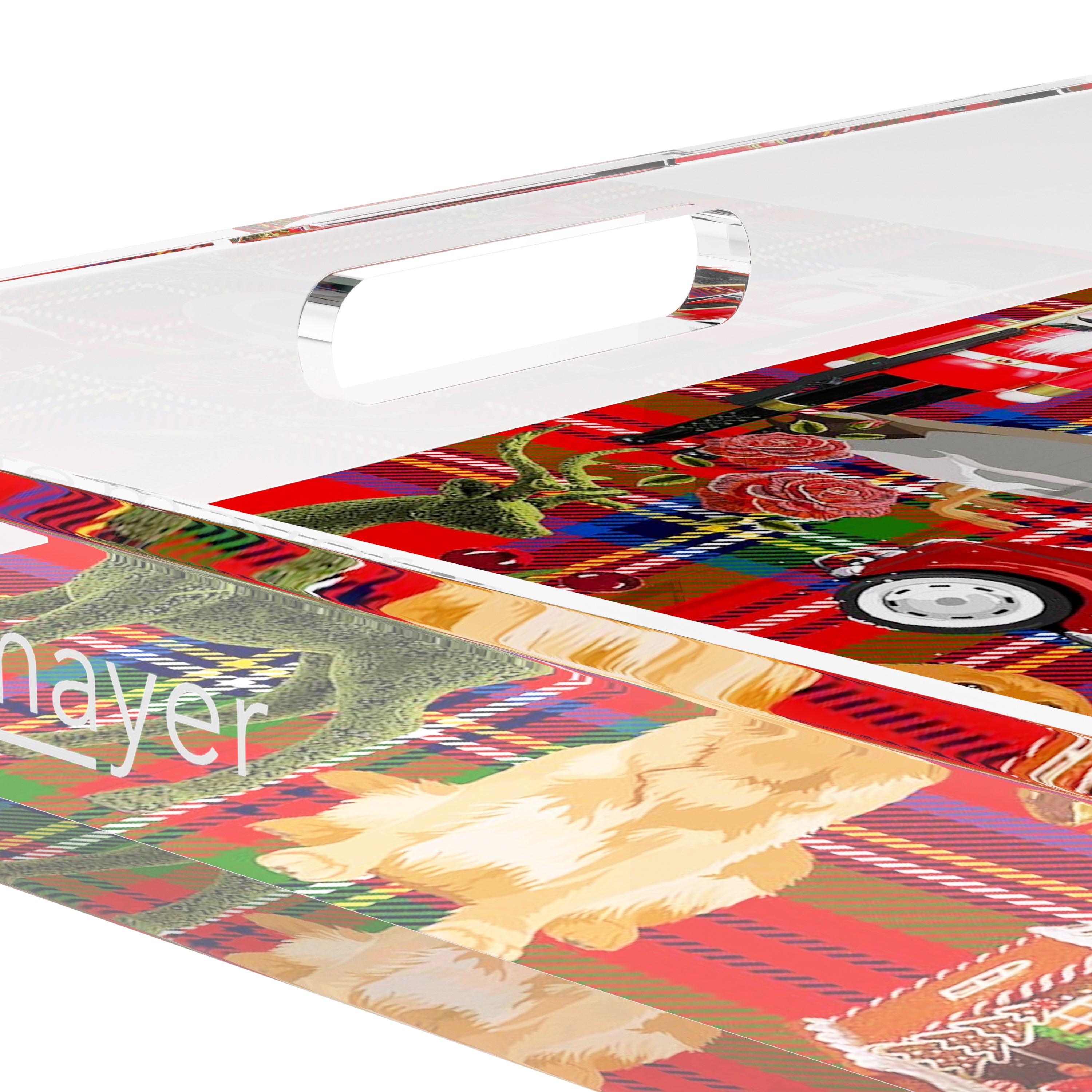 Ultimate Christmas Plaid 12X12 Acrylic Tray - nicolettemayer.com