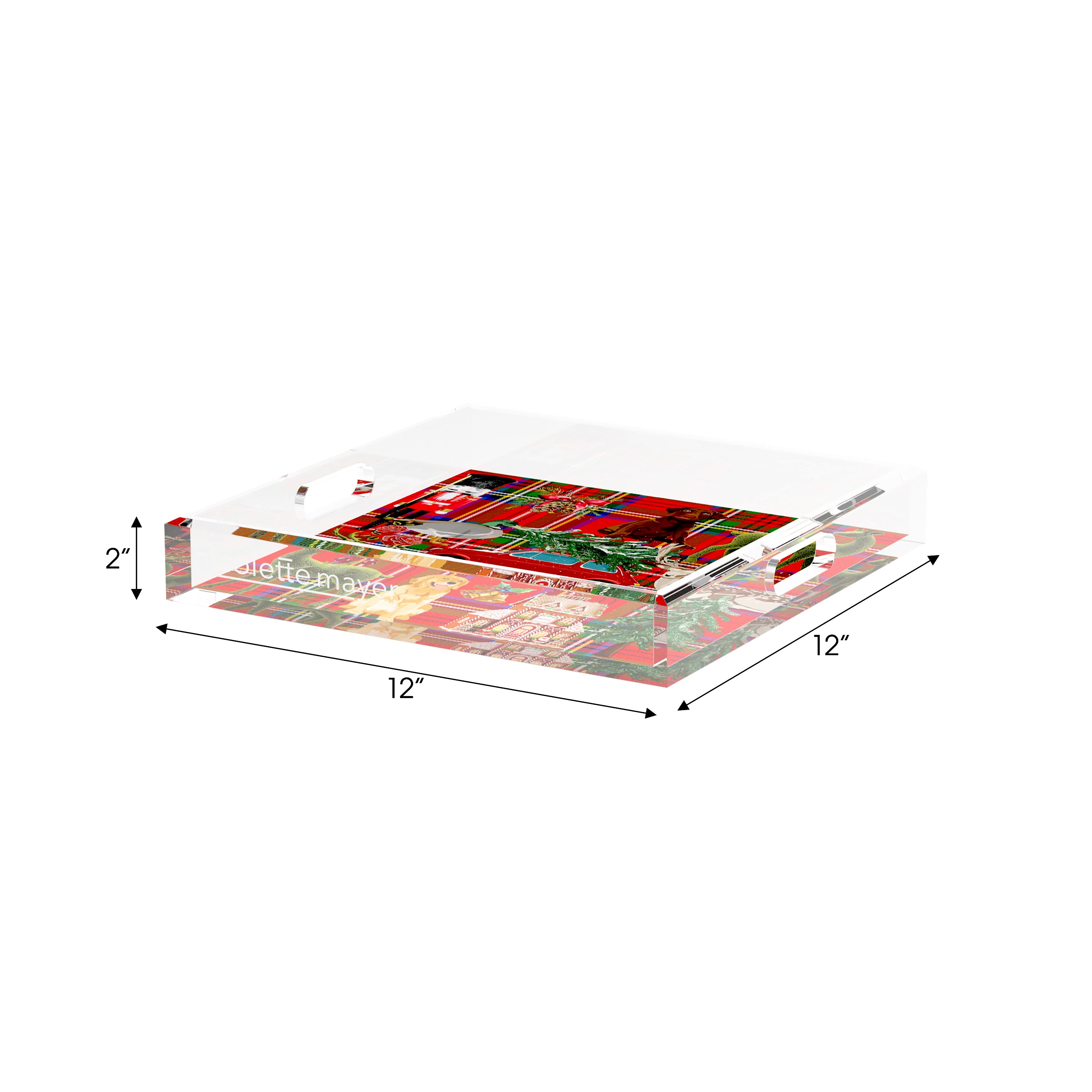 Ultimate Christmas Plaid 12X12 Acrylic Tray - nicolettemayer.com