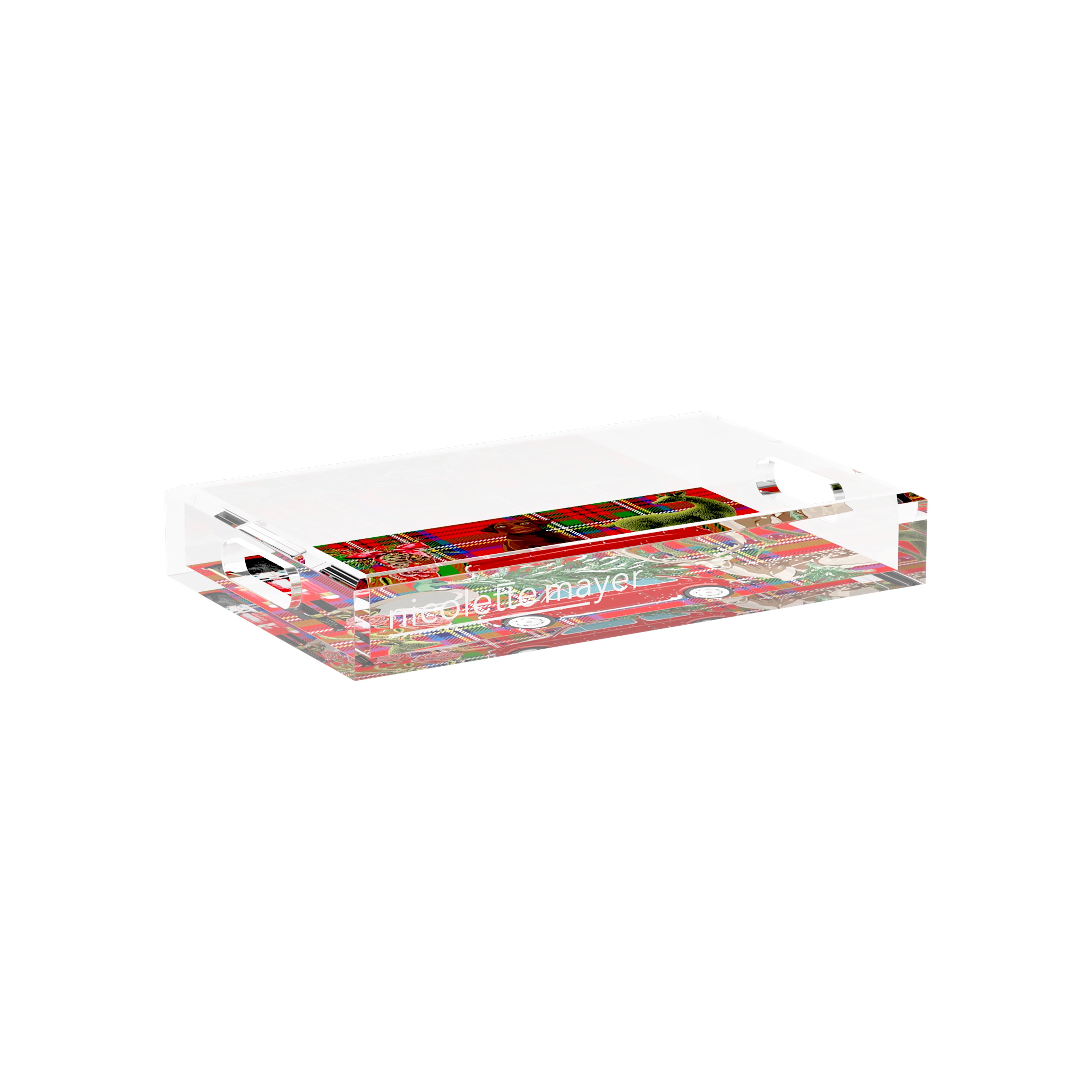 Ultimate Christmas Plaid 12.5X7.75 Acrylic Tray - nicolettemayer.com