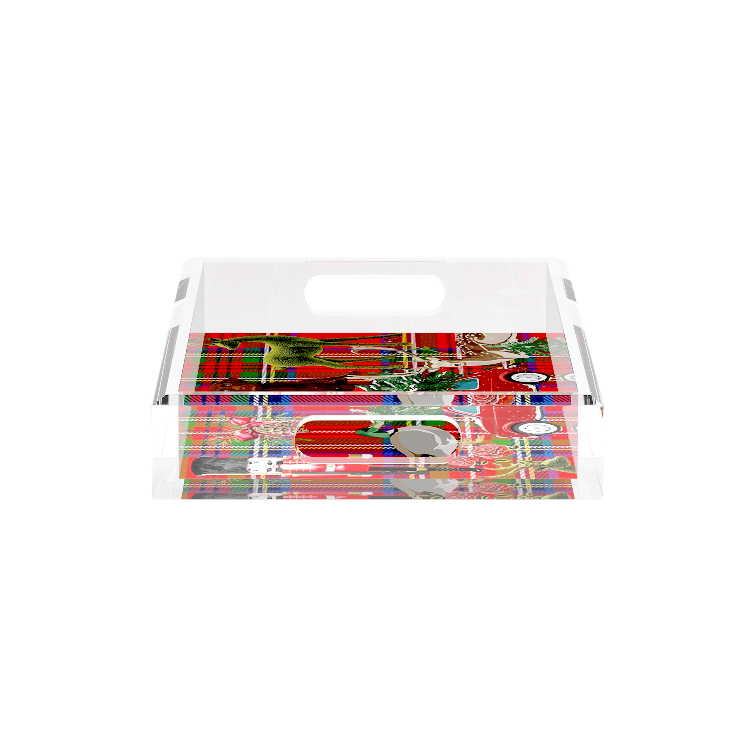Ultimate Christmas Plaid 12.5X7.75 Acrylic Tray - nicolettemayer.com