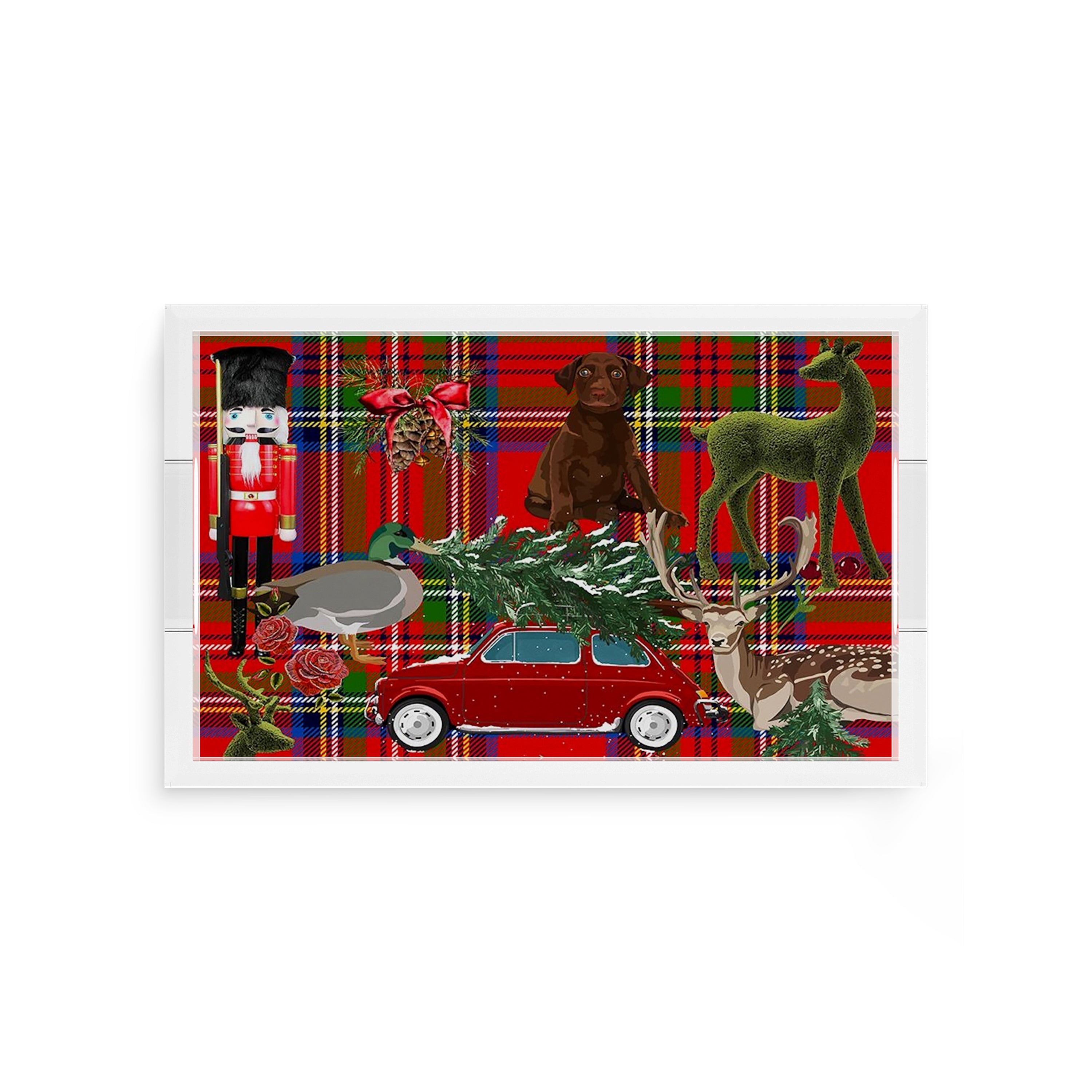 Ultimate Christmas Plaid 12.5X7.75 Acrylic Tray - nicolettemayer.com