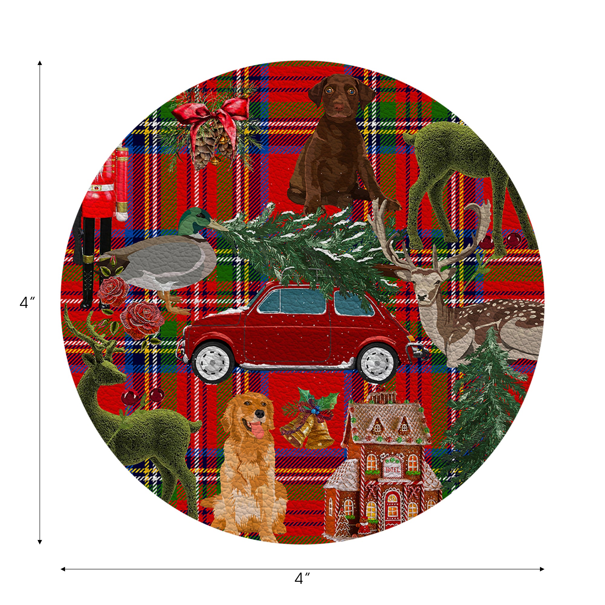 Ultimate Christmas Plaid 4" Coasters - nicolettemayer.com