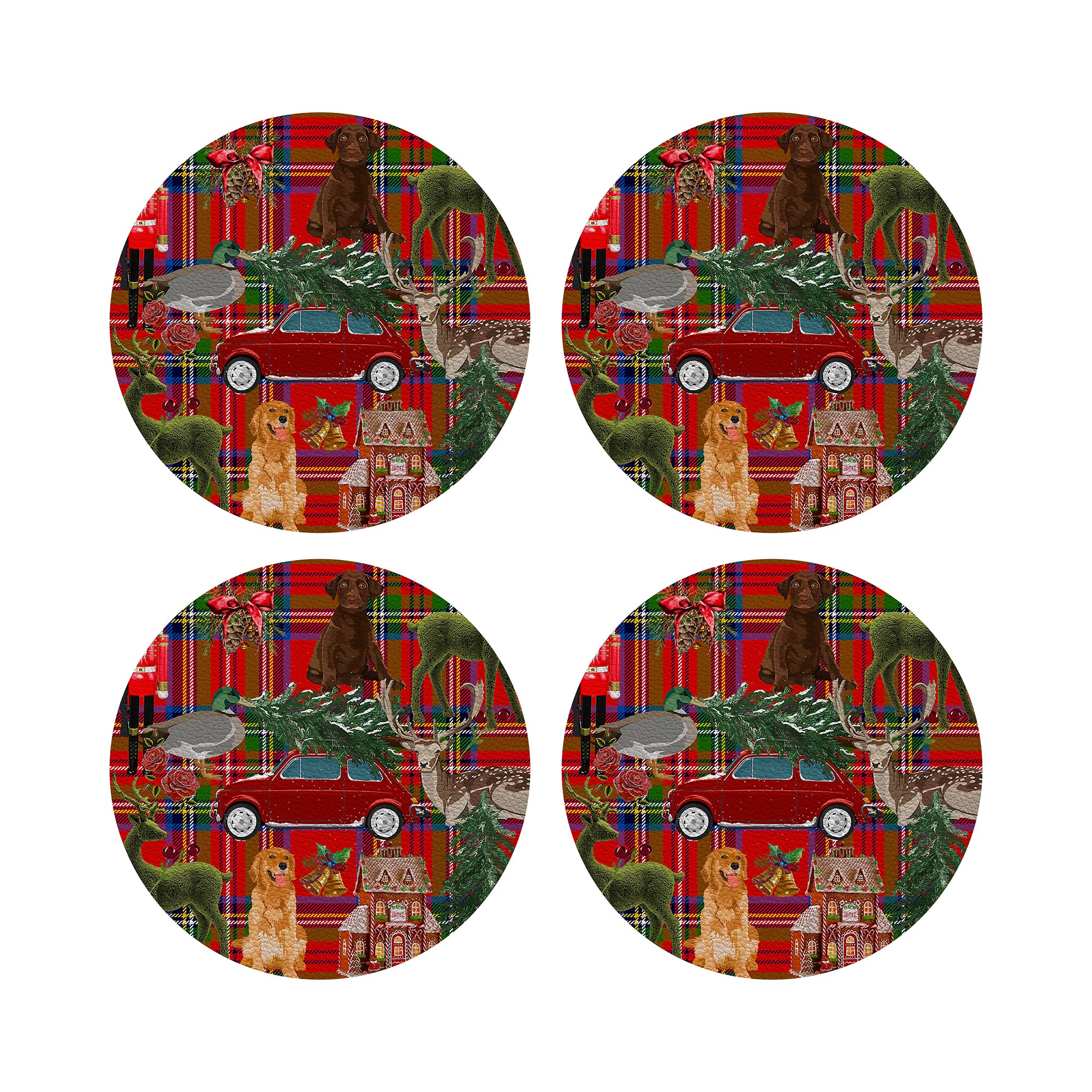 Ultimate Christmas Plaid 4" Coasters - nicolettemayer.com