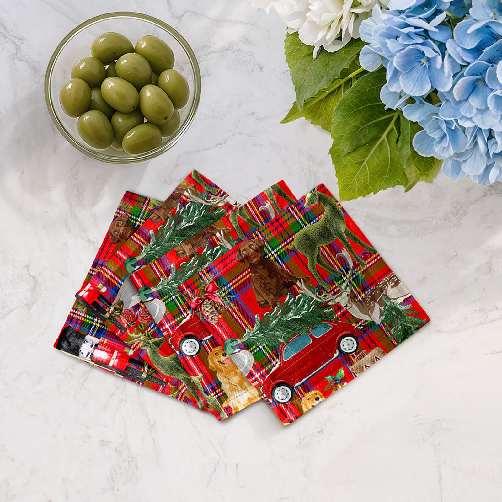 Ultimate Christmas Plaid 6X6 Cocktail Napkins - nicolettemayer.com