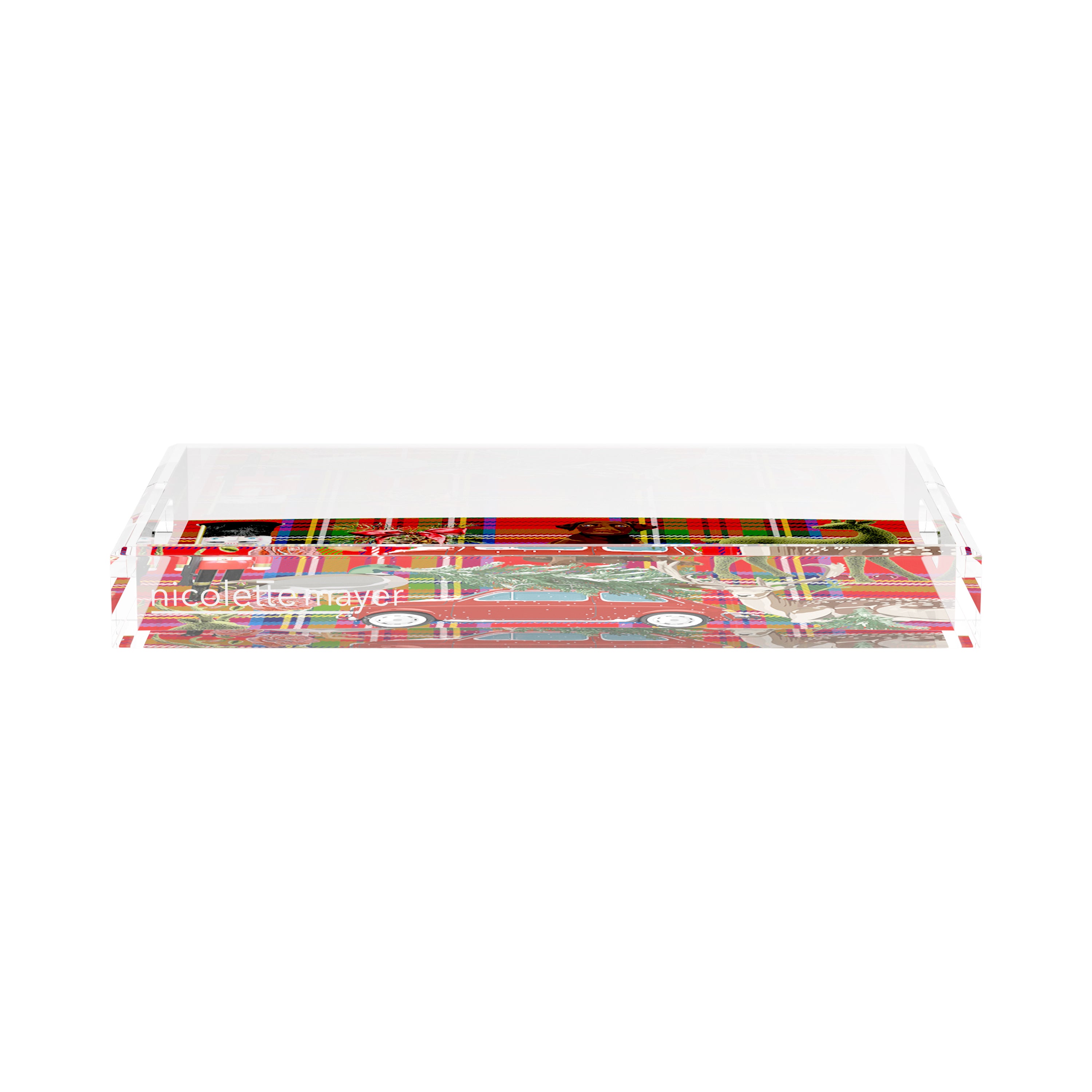 Ultimate Christmas Plaid 17X10.5 Acrylic Tray - nicolettemayer.com