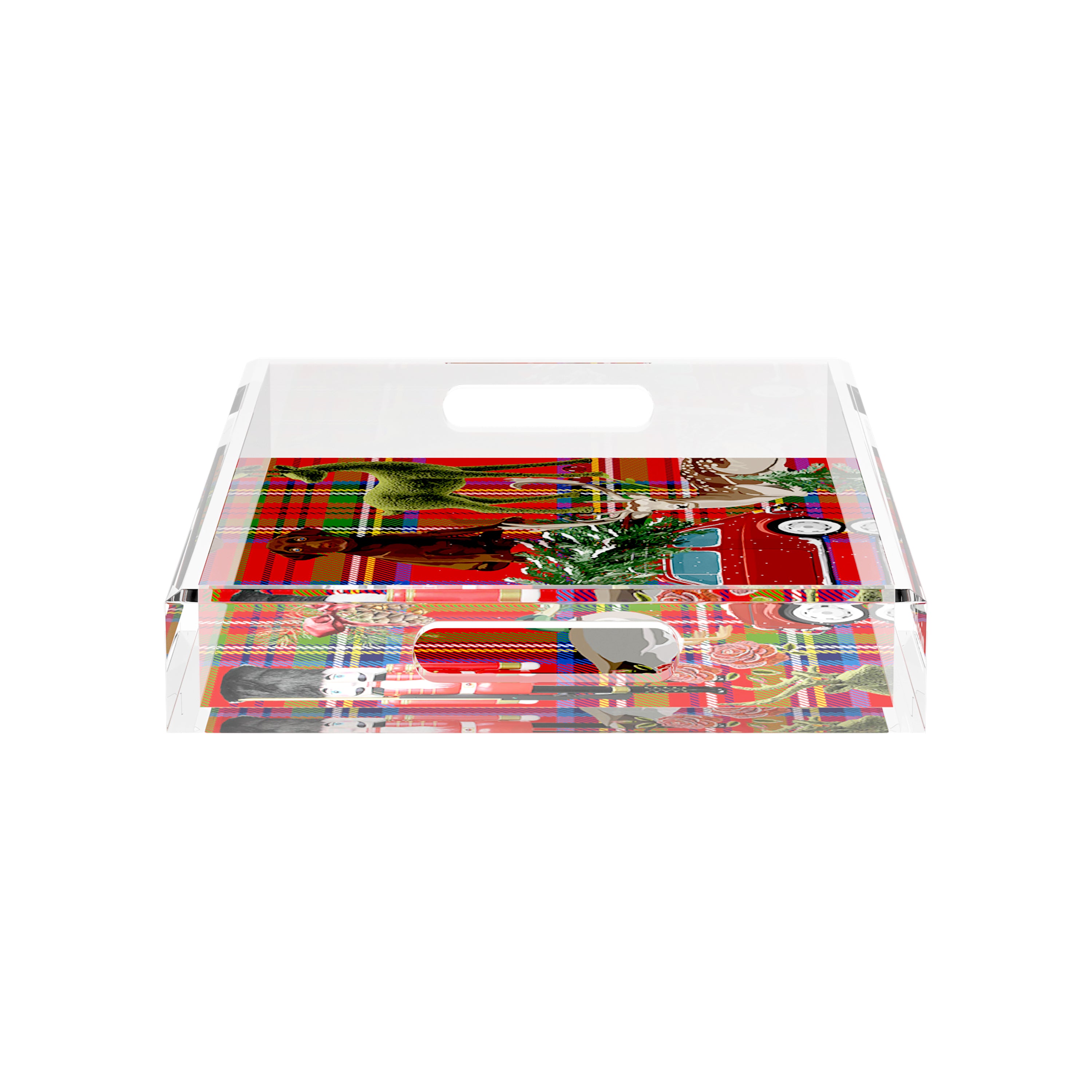 Ultimate Christmas Plaid 17X10.5 Acrylic Tray - nicolettemayer.com