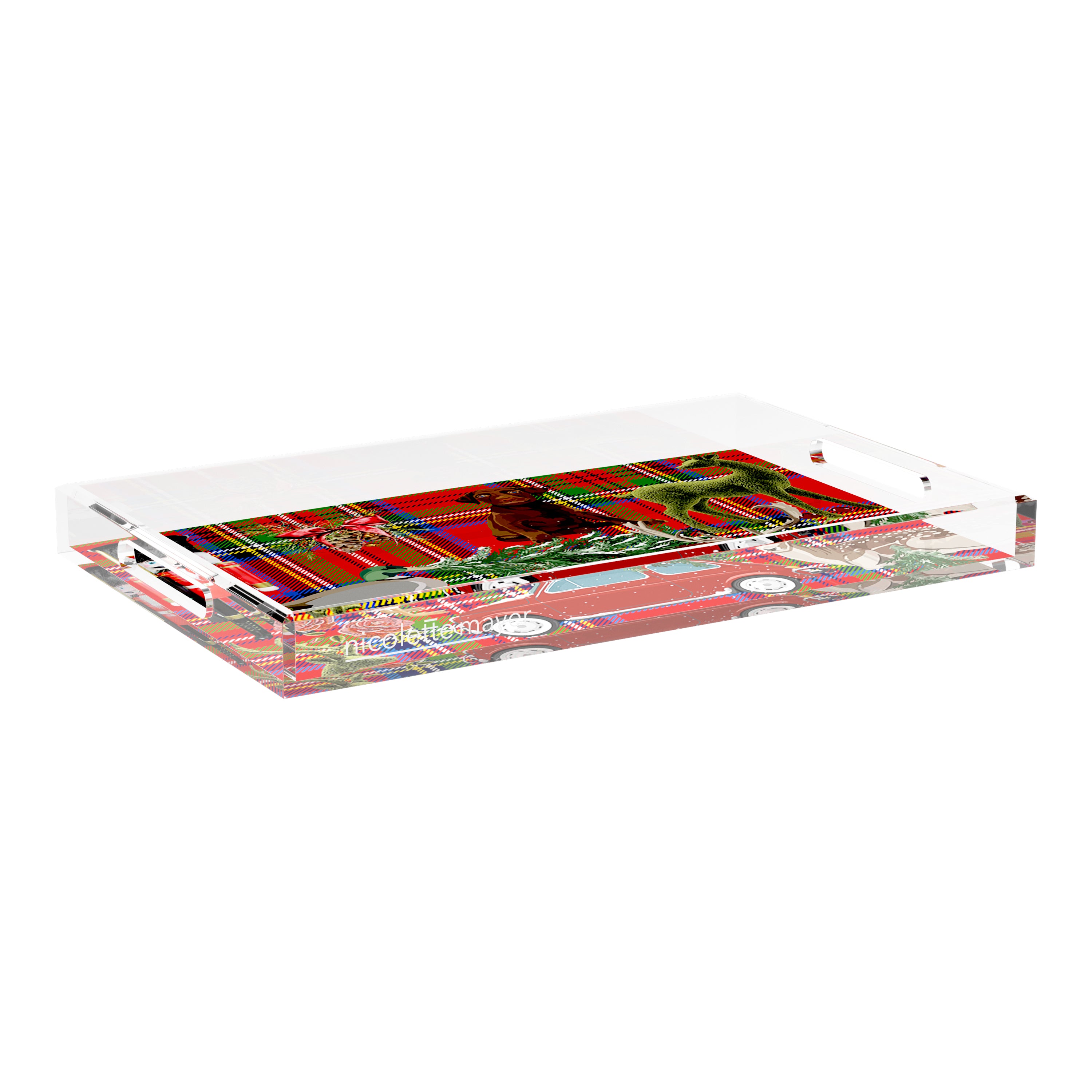 Ultimate Christmas Plaid 17X10.5 Acrylic Tray - nicolettemayer.com