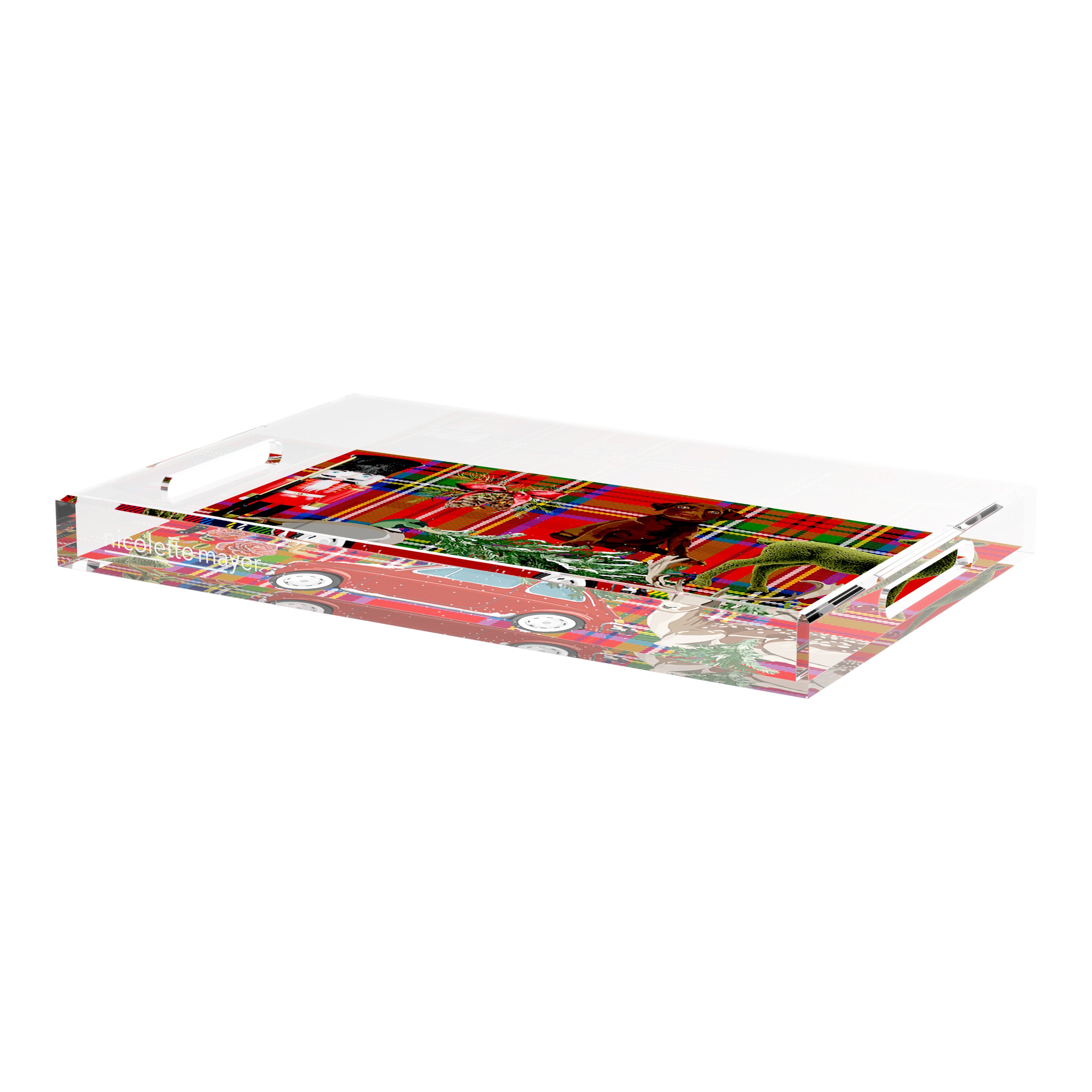 Ultimate Christmas Plaid 17X10.5 Acrylic Tray - nicolettemayer.com