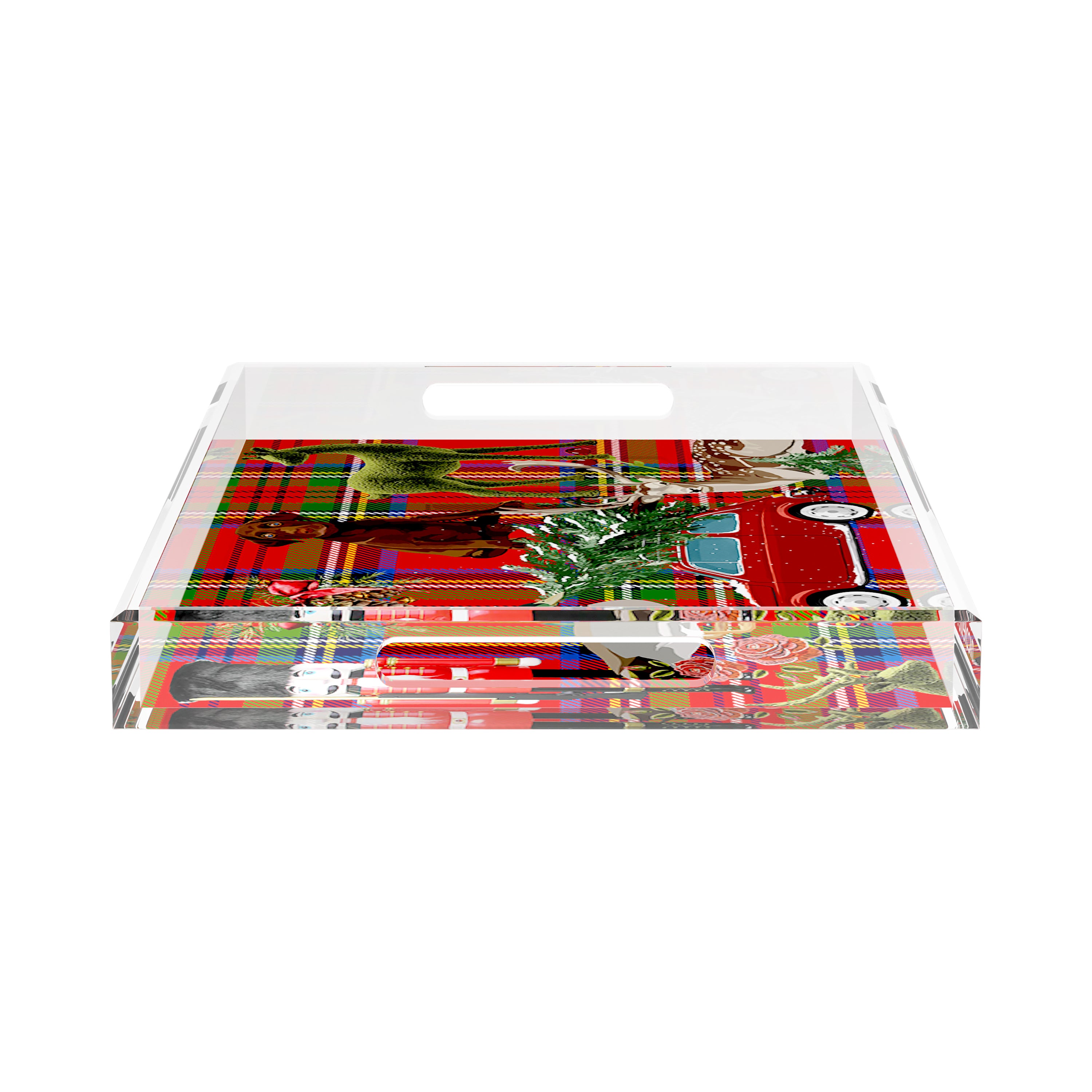 Ultimate Christmas Plaid 17X10.5 Acrylic Tray - nicolettemayer.com