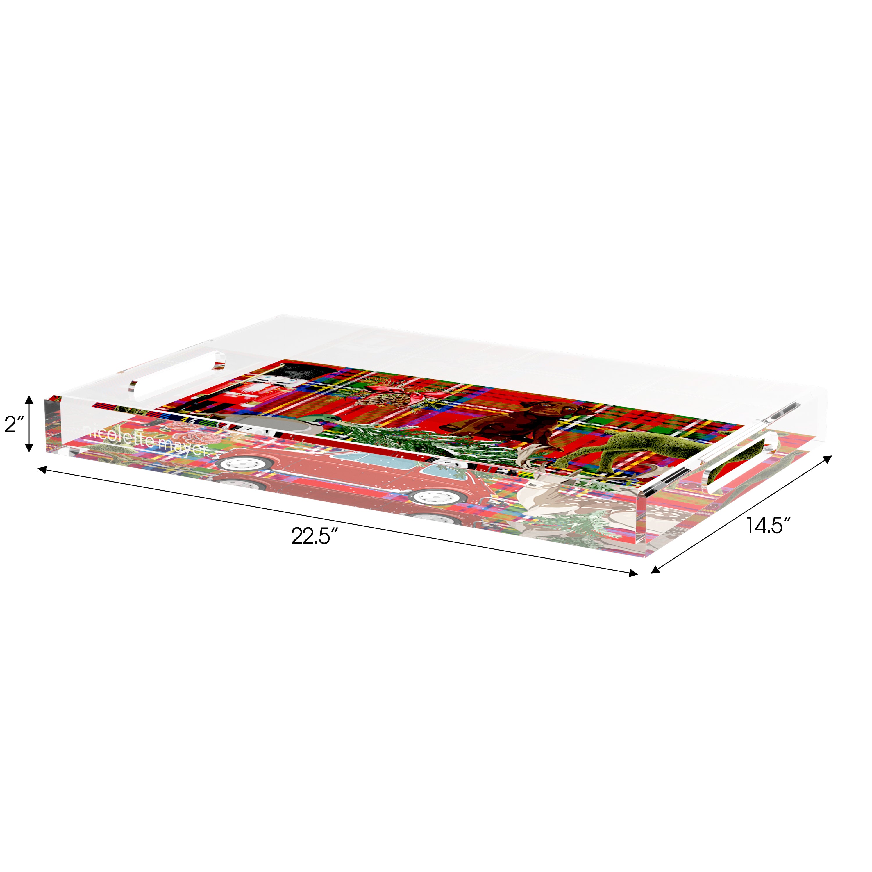 Ultimate Christmas Plaid 17X10.5 Acrylic Tray - nicolettemayer.com
