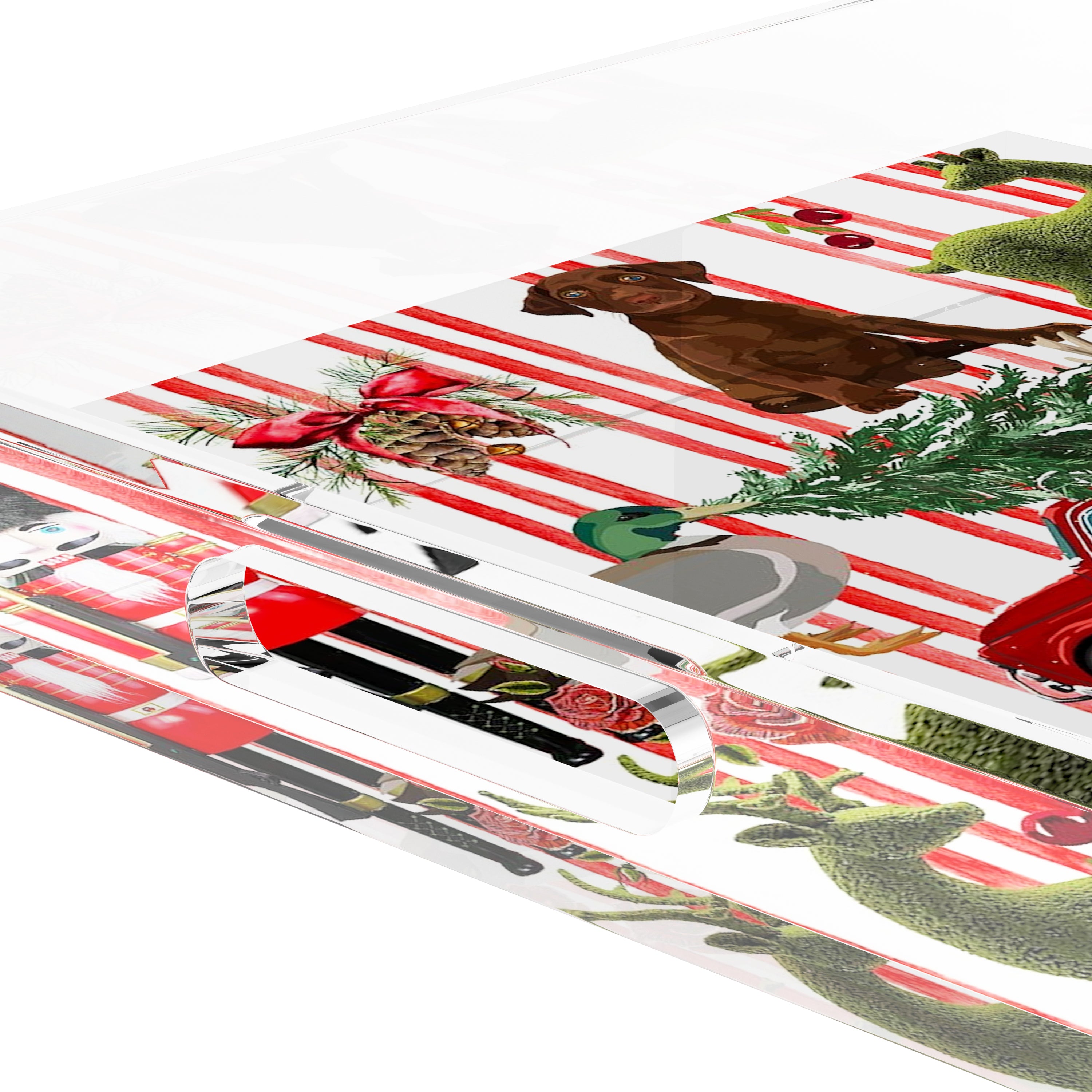 Ultimate Christmas Stripe 12X12 Acrylic Tray - nicolettemayer.com