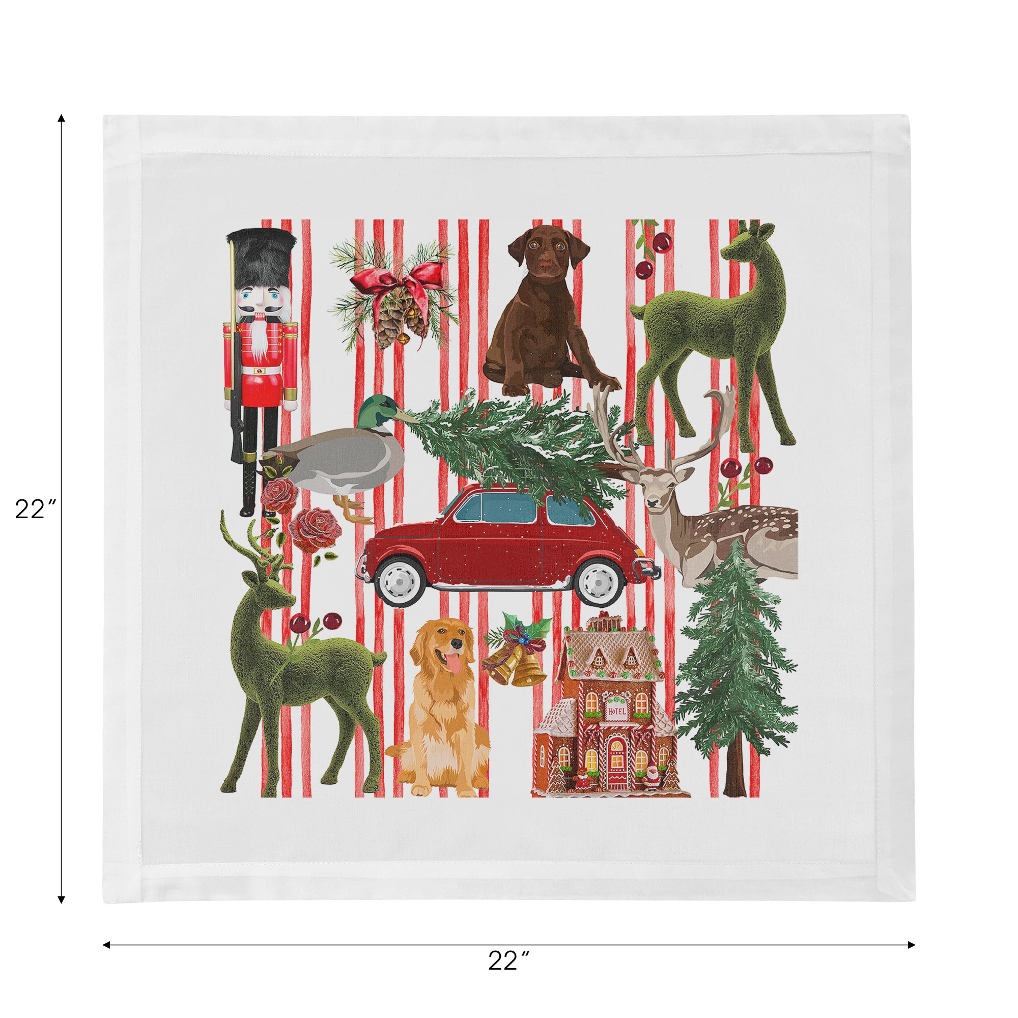 Ultimate Christmas Stripe 22X22 Dinner Napkins - nicolettemayer.com