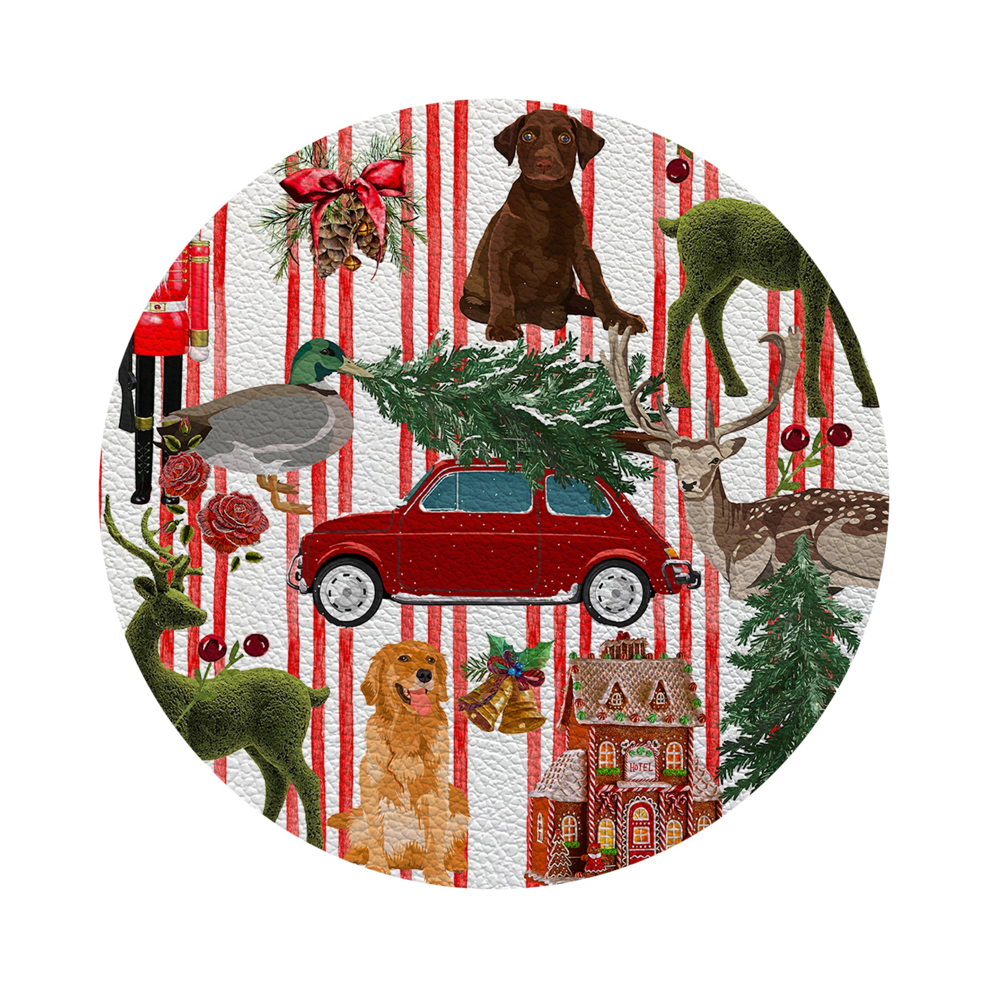 Ultimate Christmas Stripe 4" Coasters - nicolettemayer.com