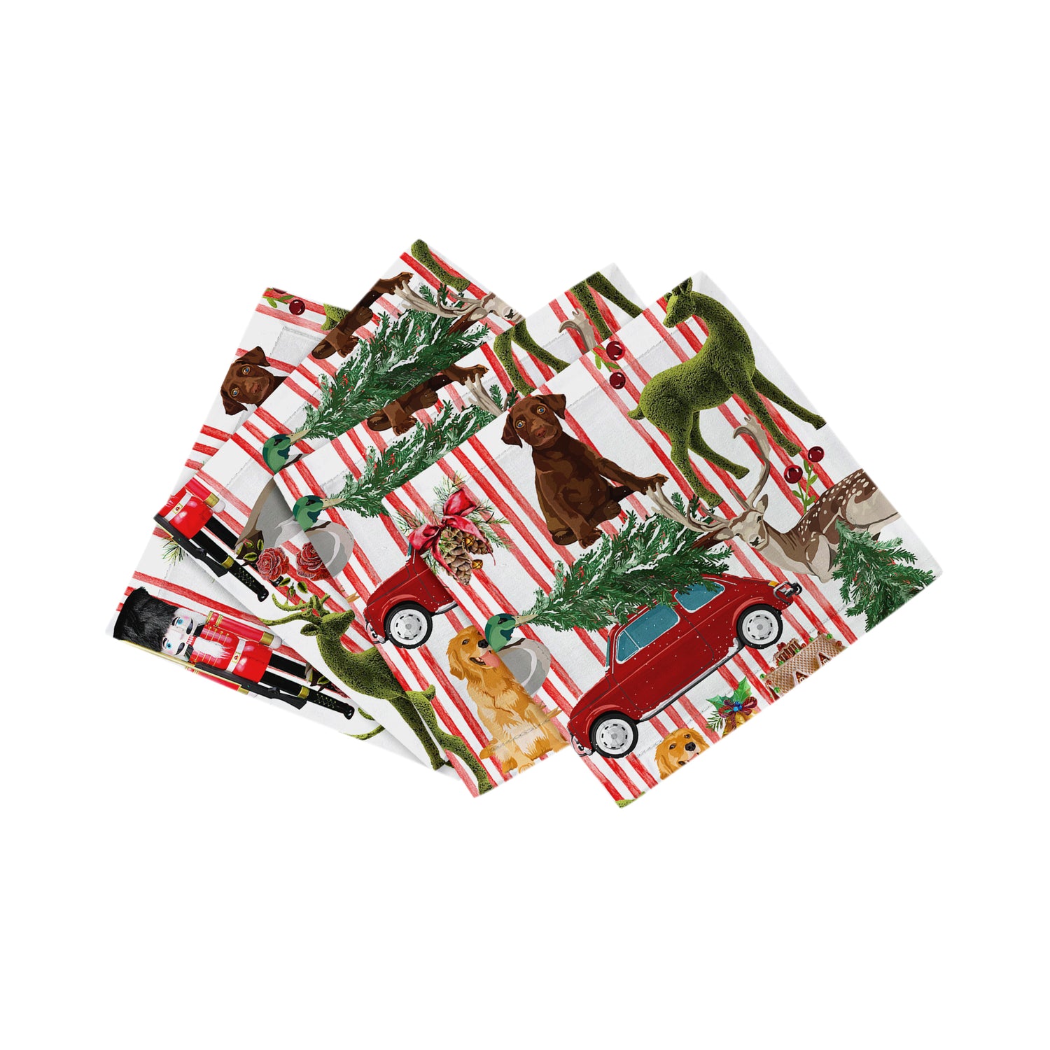 Ultimate Christmas Stripe 6X6 Cocktail Napkins - nicolettemayer.com