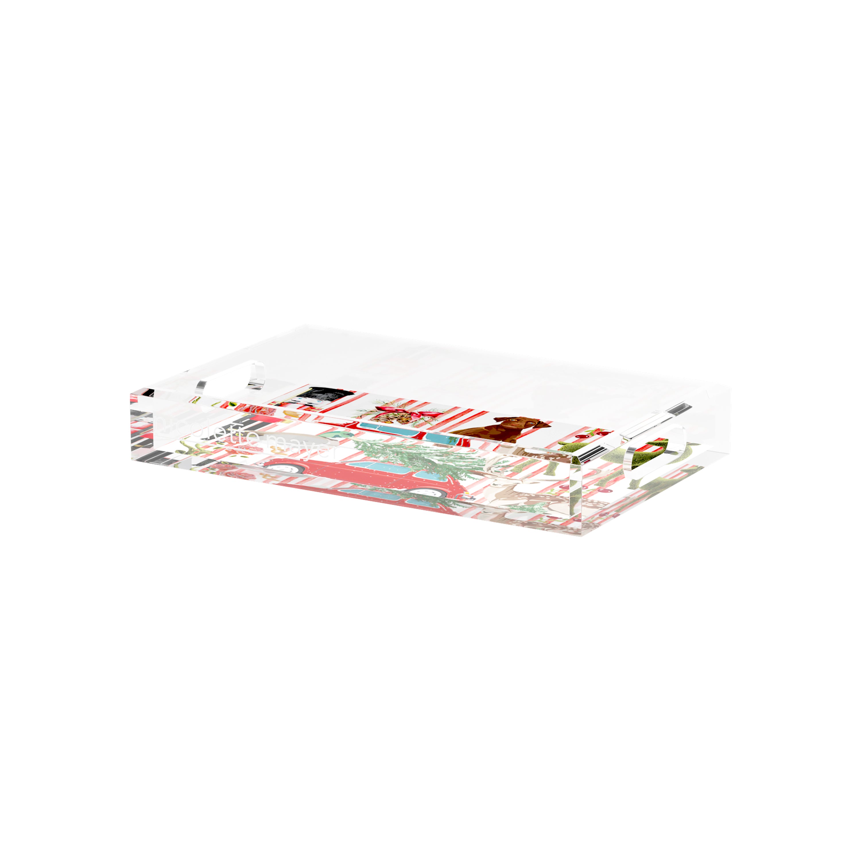 Ultimate Christmas Stripe 12.5X7.75 Acrylic Tray - nicolettemayer.com