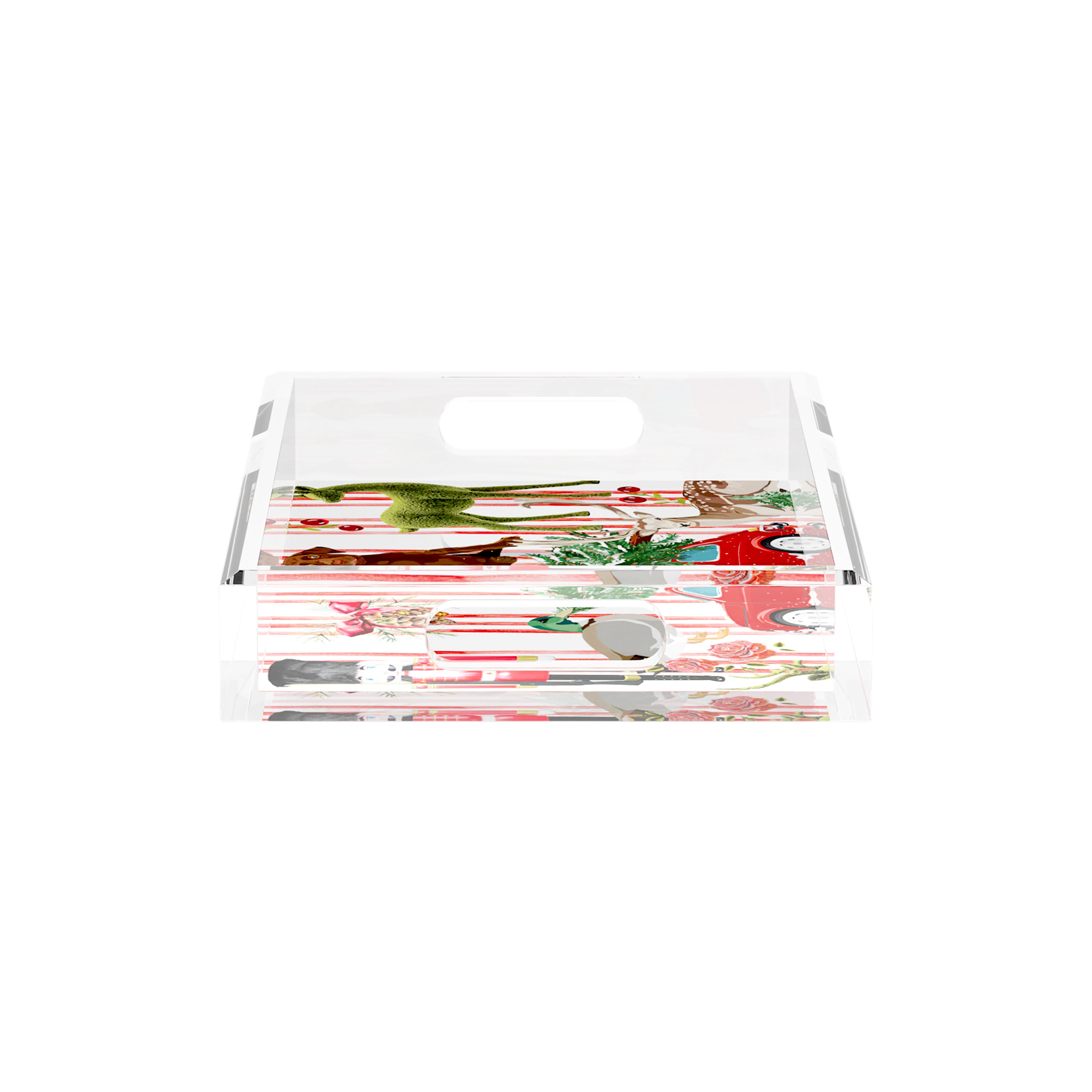Ultimate Christmas Stripe 12.5X7.75 Acrylic Tray - nicolettemayer.com