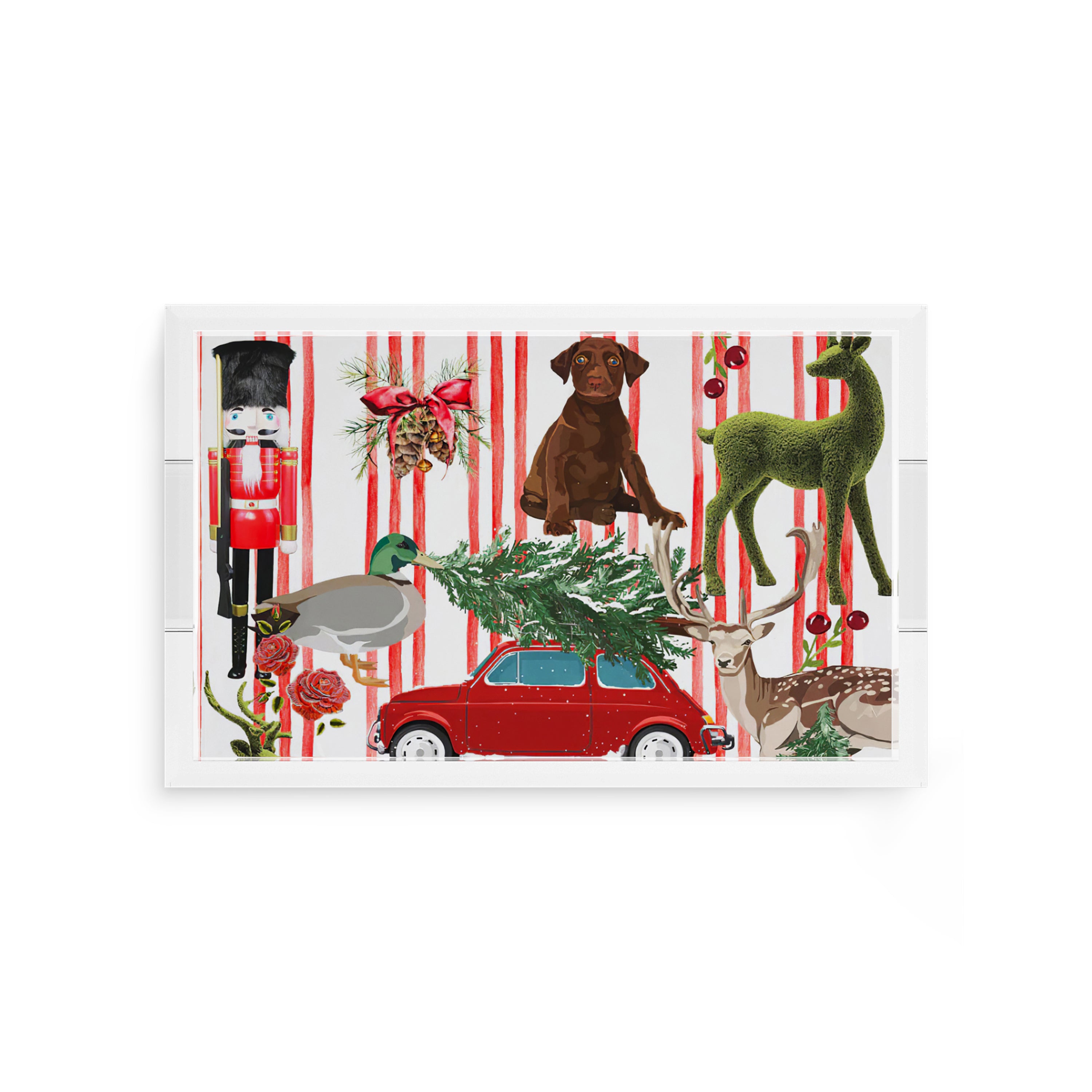 Ultimate Christmas Stripe 12.5X7.75 Acrylic Tray - nicolettemayer.com