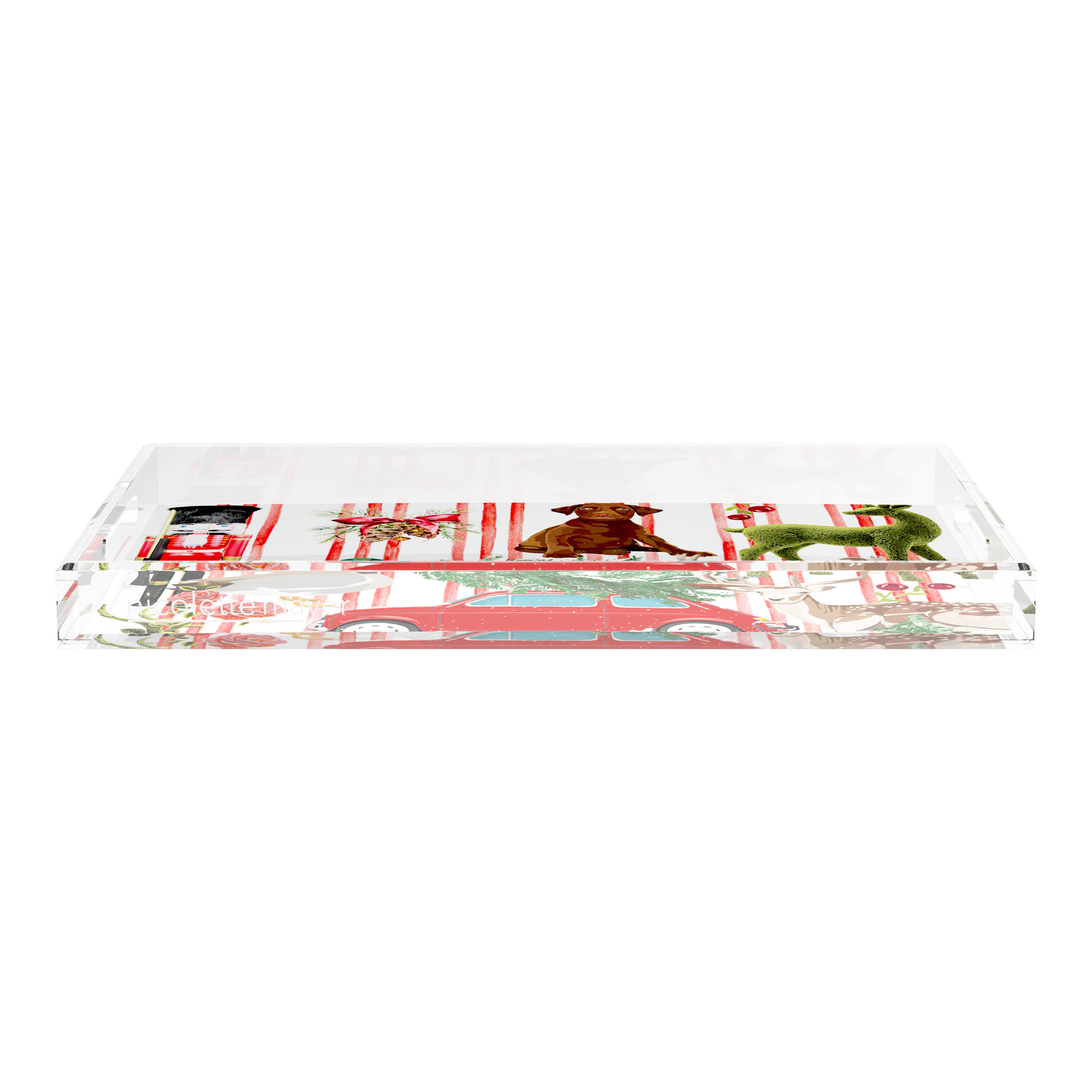 Ultimate Christmas Stripe 22.5X14.5 Acrylic Tray - nicolettemayer.com