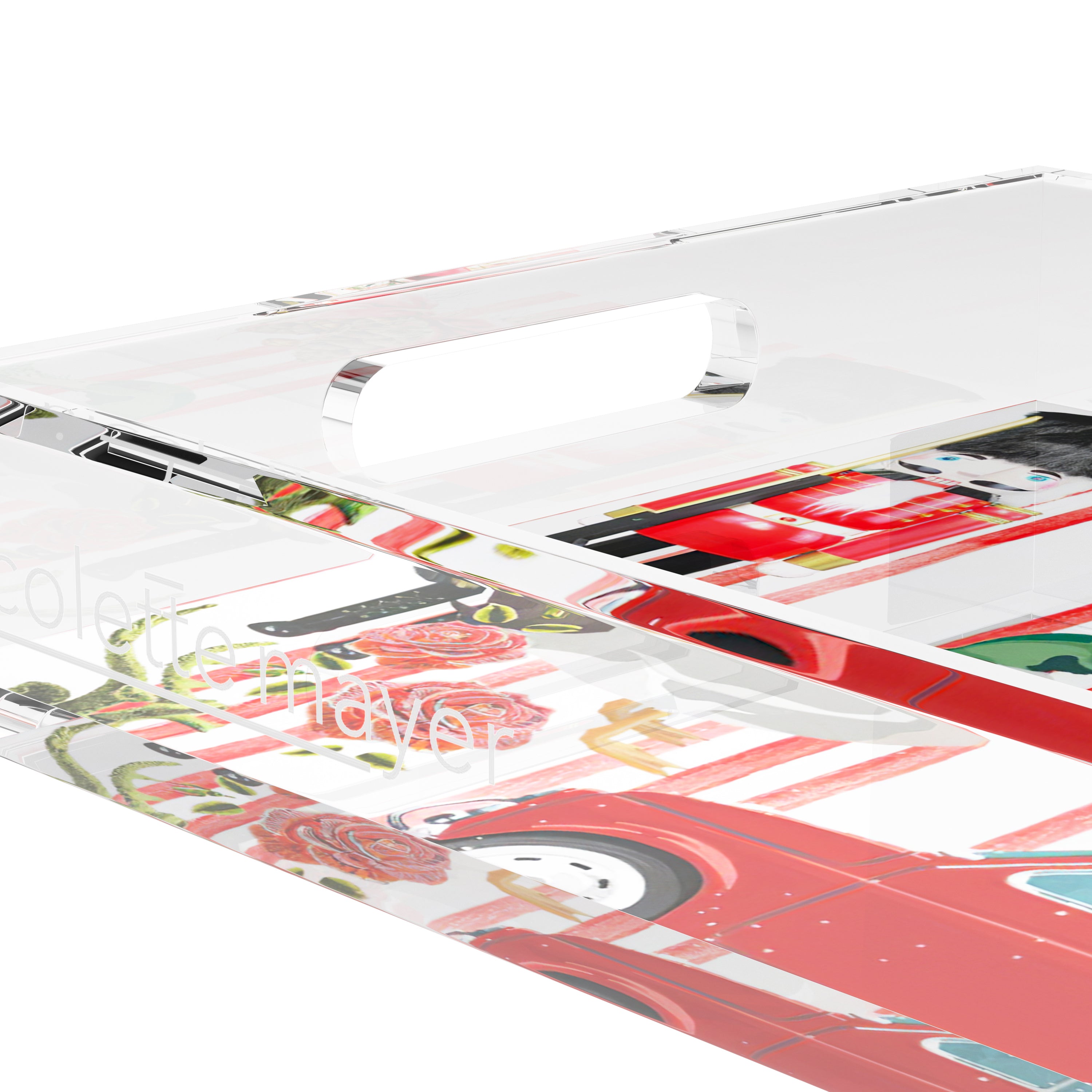 Ultimate Christmas Stripe 22.5X14.5 Acrylic Tray - nicolettemayer.com