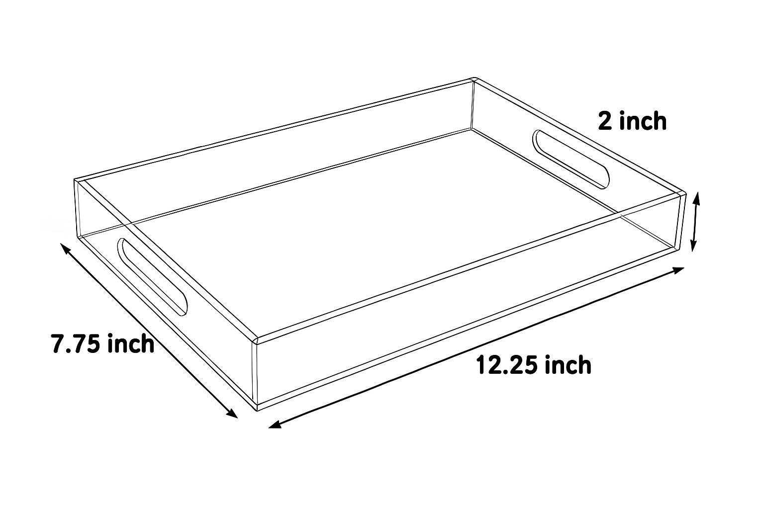 JEWEL WHITE ACRYLIC VANITY TRAY 12.25X7.75