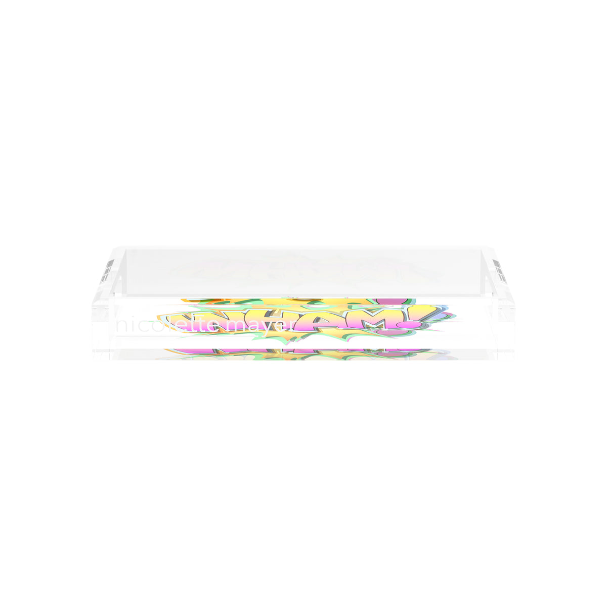 Wham Yellow Pink Acrylic Decorative Tray, 12.5 x 7.75 in. by Nicolette Mayer