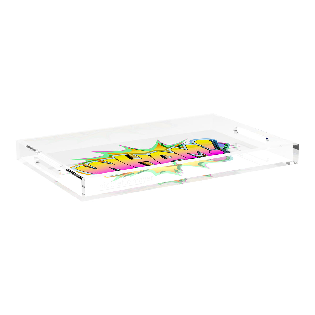 Wham Yellow Pink Acrylic Decorative Tray, 22.5 x 14.5 in. by Nicolette Mayer