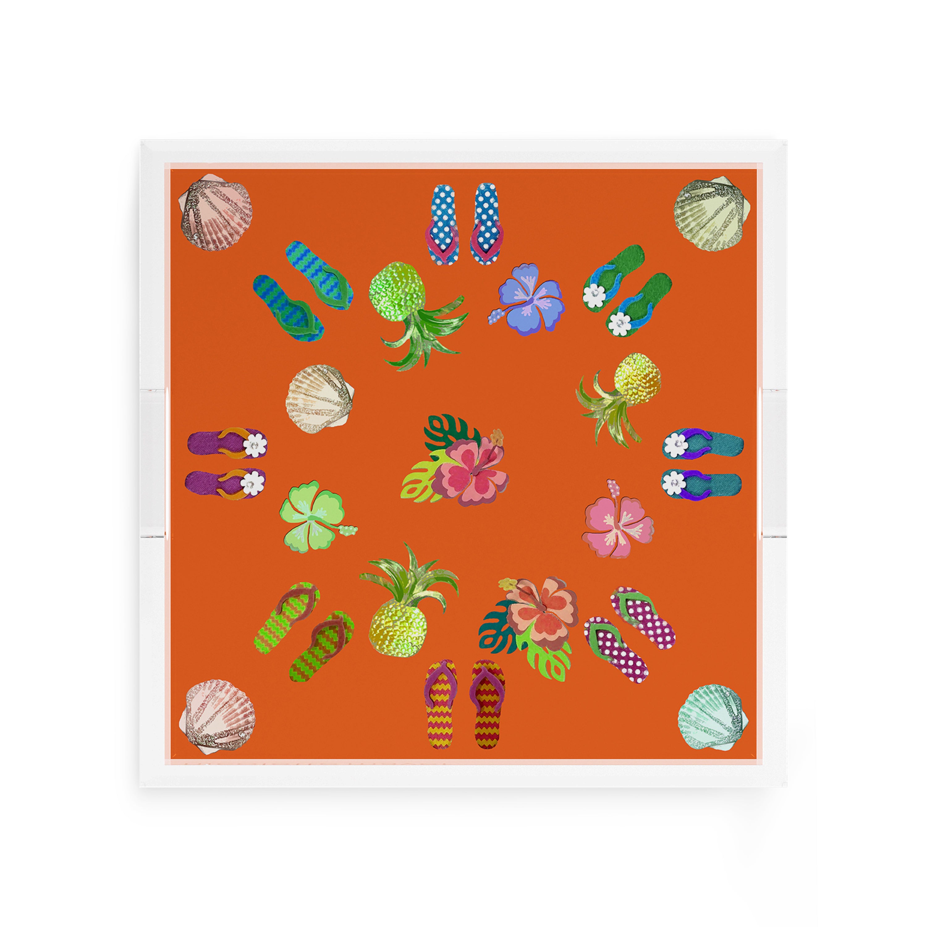 Winter in Florida Orange 12X12 Acrylic Tray - nicolettemayer.com