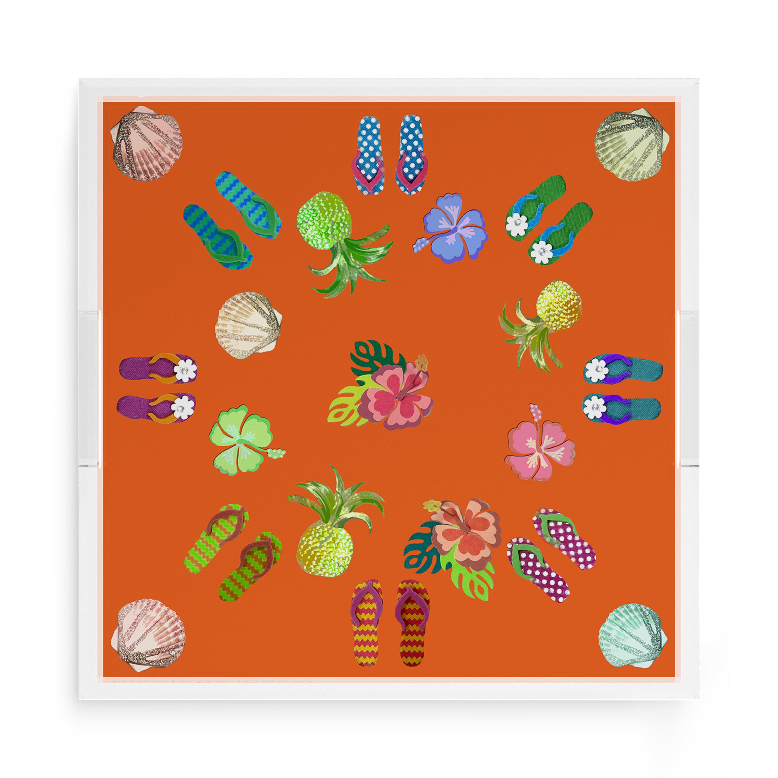 Winter in Florida Orange 15X15 Acrylic Tray - nicolettemayer.com