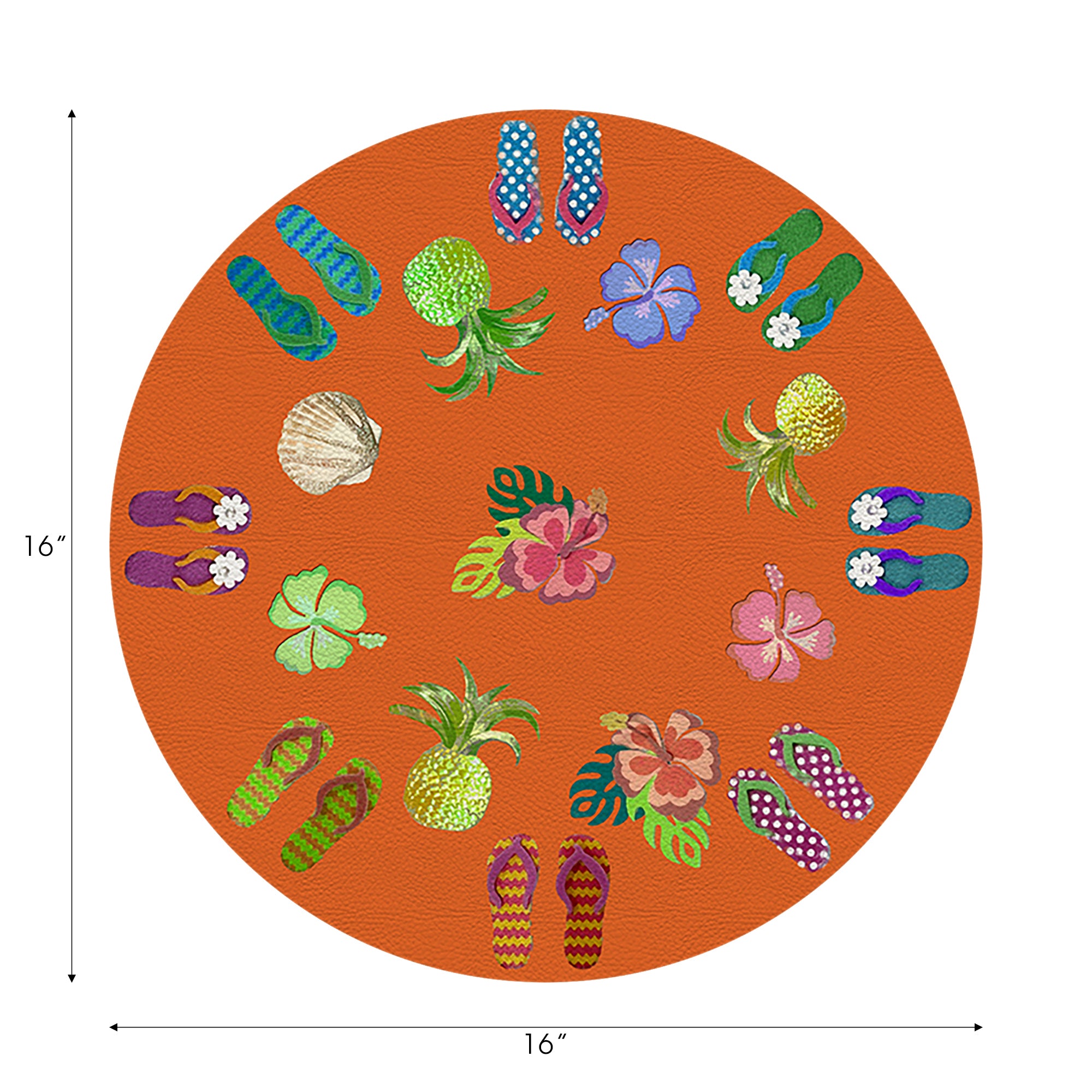 Winter In Florida Orange 16" Round Pebble Placemats, Set of 4 - nicolettemayer.com