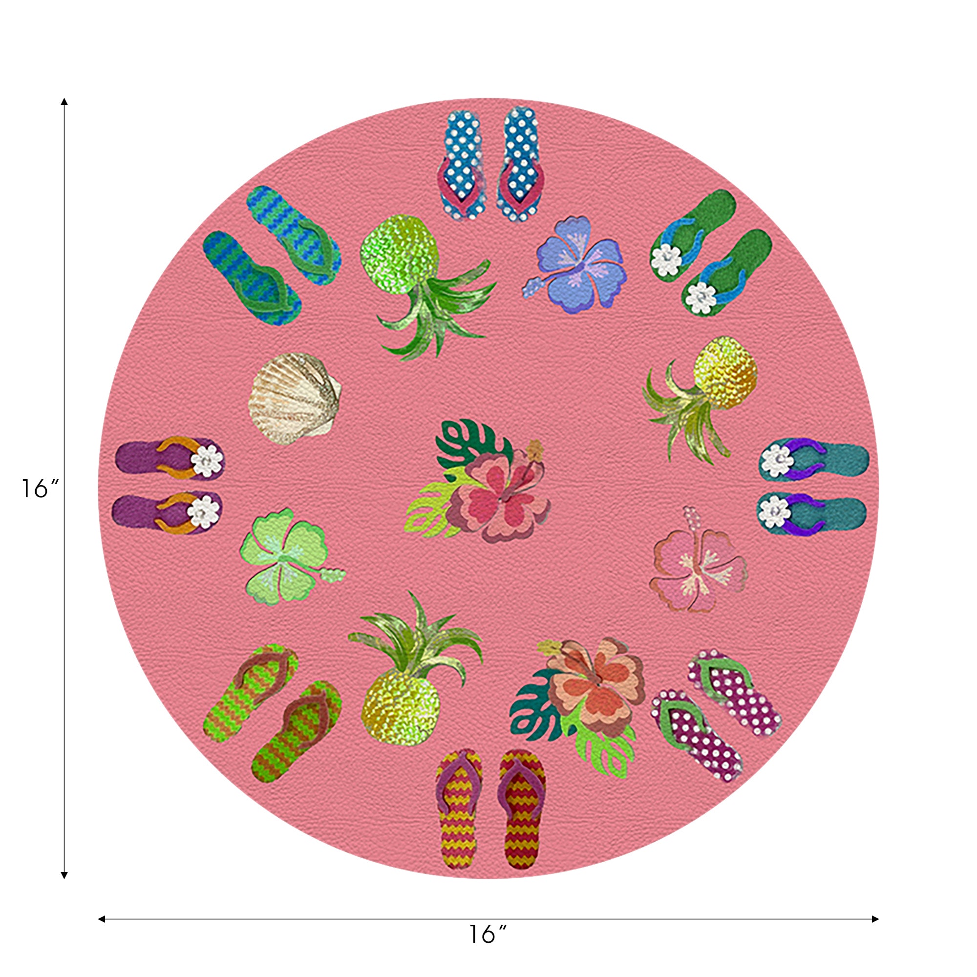 Winter In Florida Pink 16" Round Pebble Placemats, Set of 4 - nicolettemayer.com