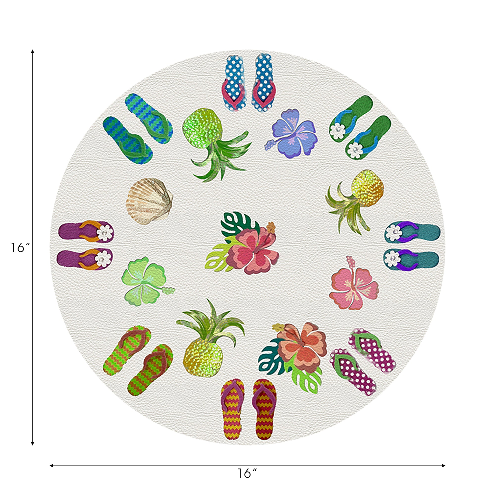 Winter In Florida White 16" Round Pebble Placemats, Set of 4 - nicolettemayer.com