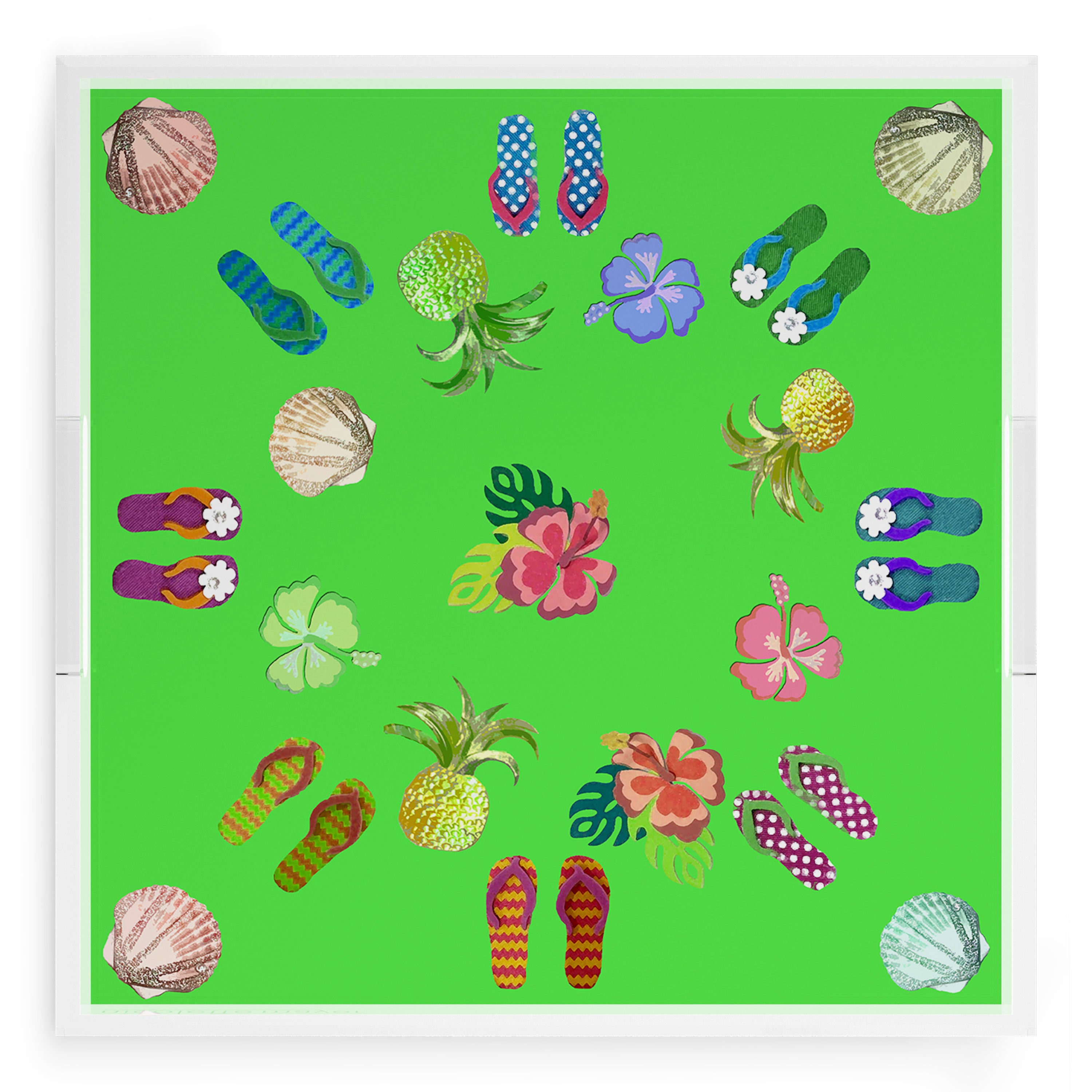 Winter in Florida Bright Green 18X18 Acrylic Tray - nicolettemayer.com