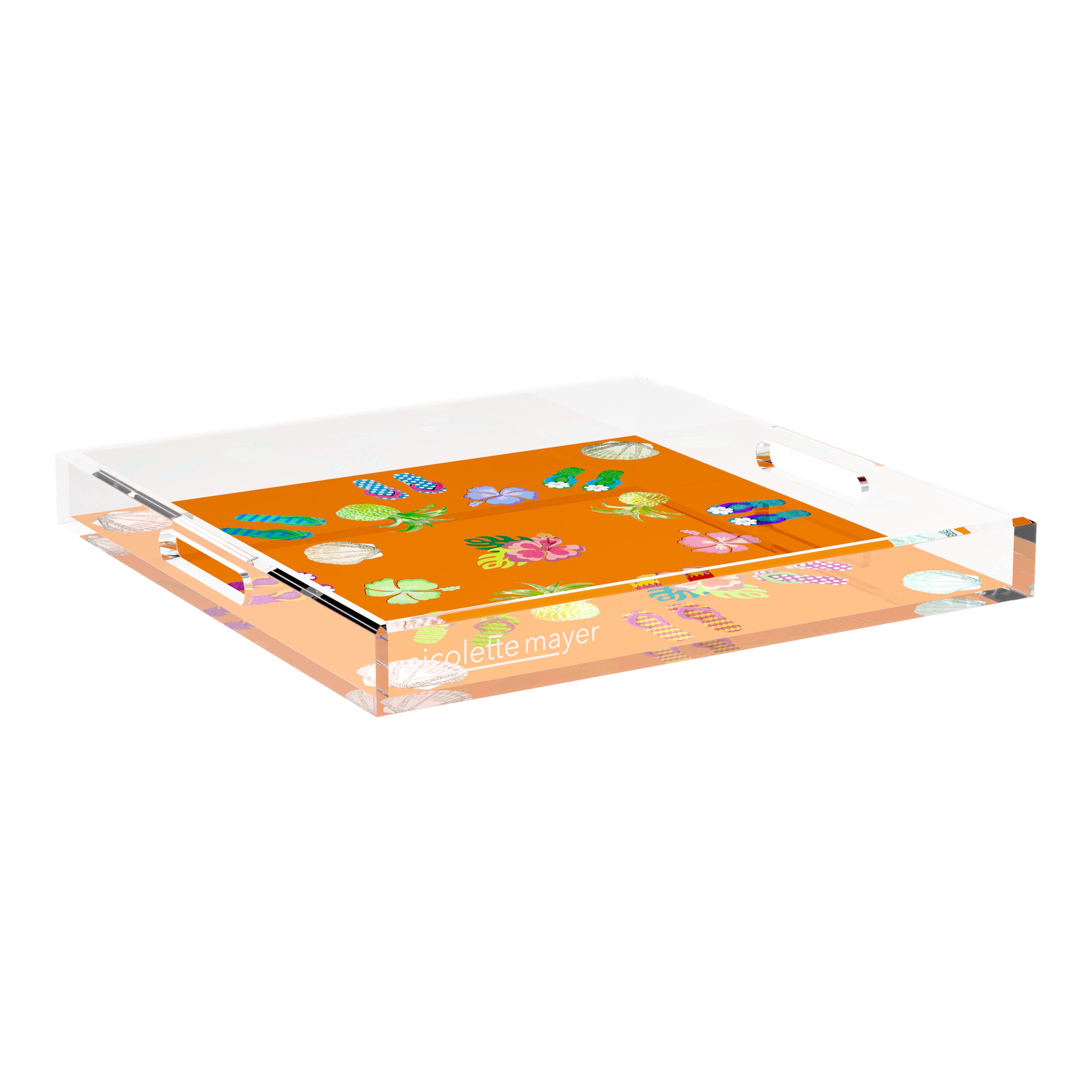 Winter in Florida Orange 18X18 Acrylic Tray - nicolettemayer.com