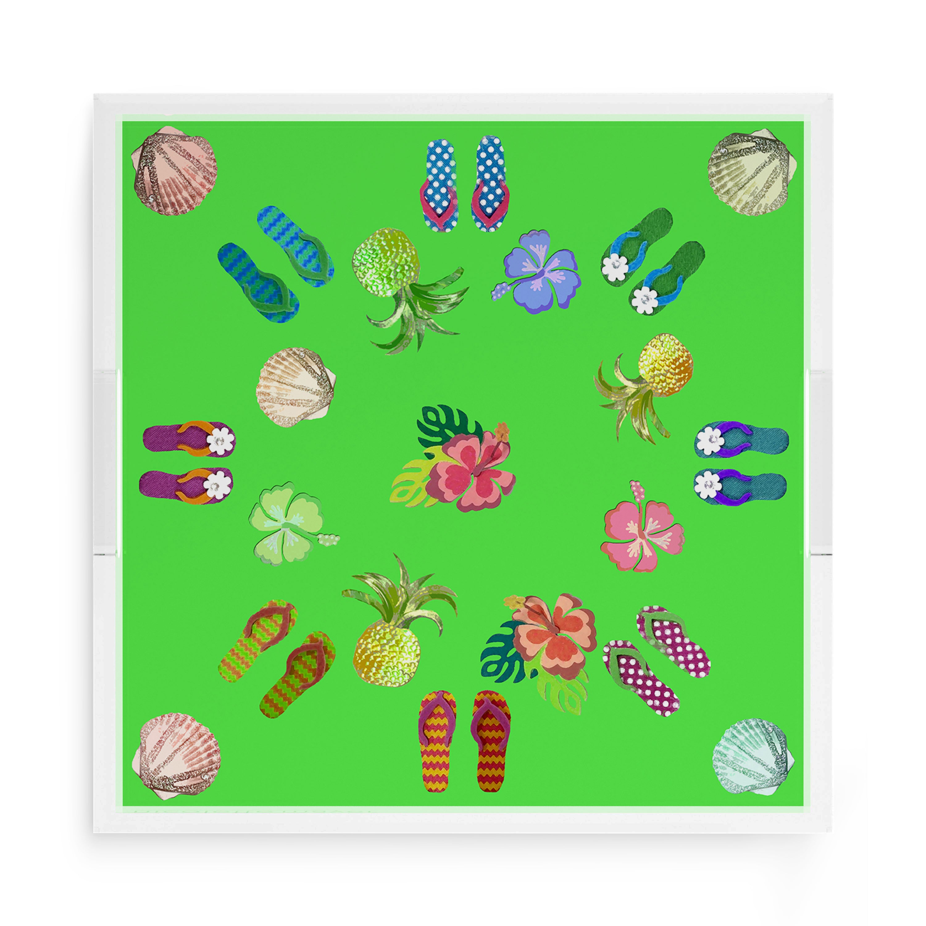 Winter in Florida Bright Green 15X15 Acrylic Tray - nicolettemayer.com