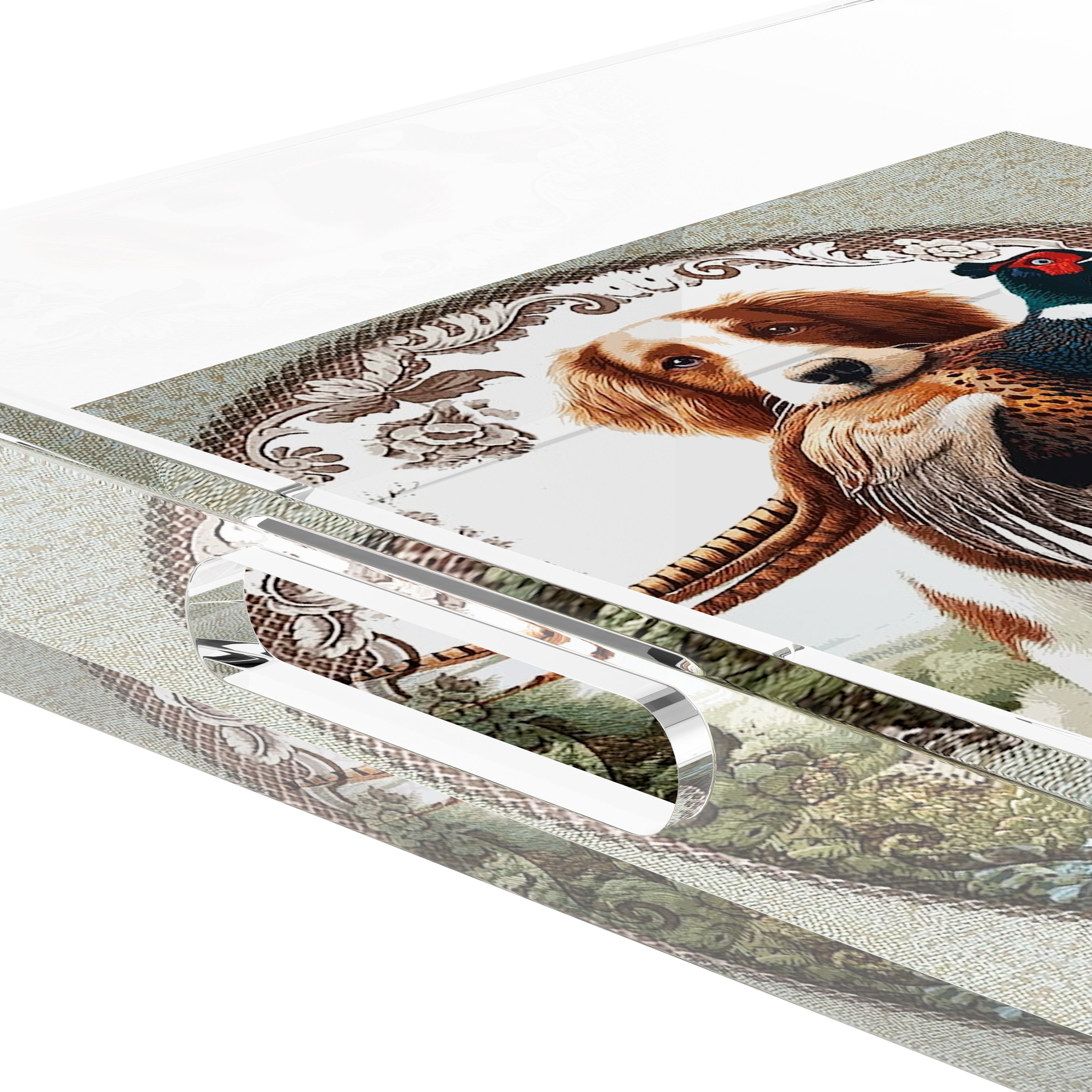 Woodland Hunting Dog 12X12 Acrylic Tray - nicolettemayer.com