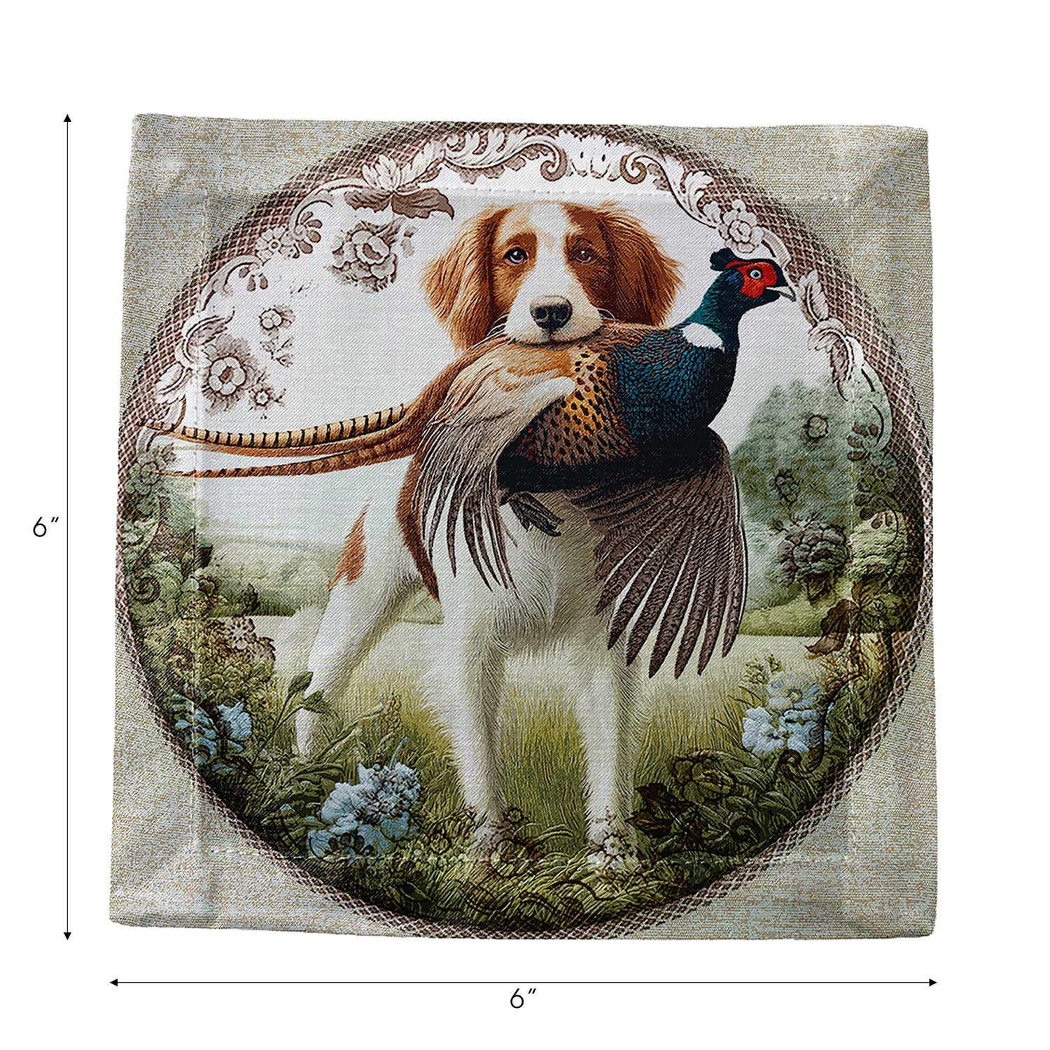 Woodland Hunting Dog Cotton Sateen Cocktail Napkins