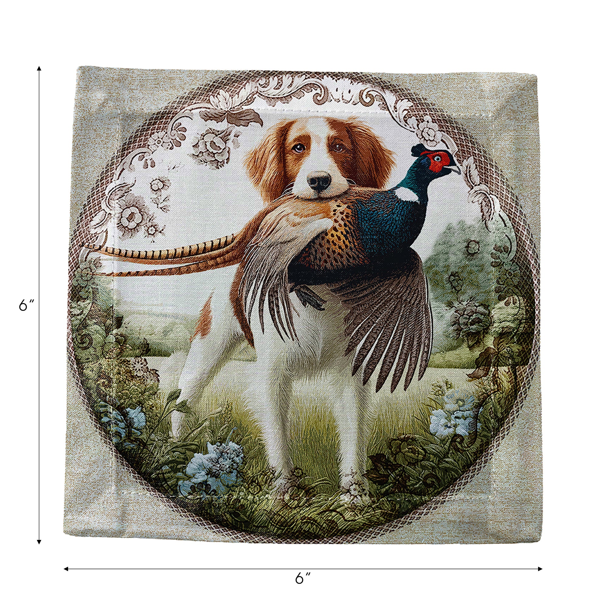 Woodland Hunting Dog Cotton Sateen Cocktail Napkins