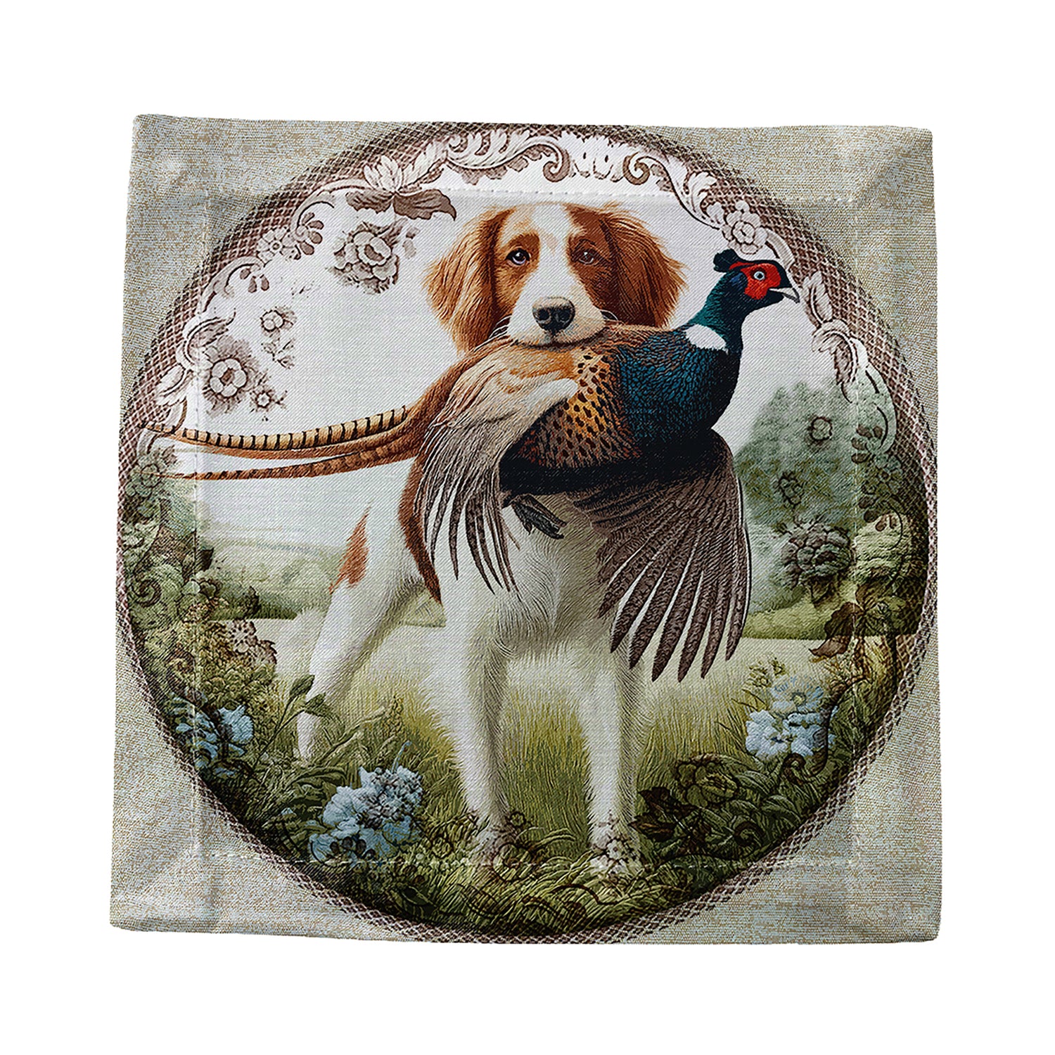 Woodland Hunting Dog Cotton Sateen Cocktail Napkins