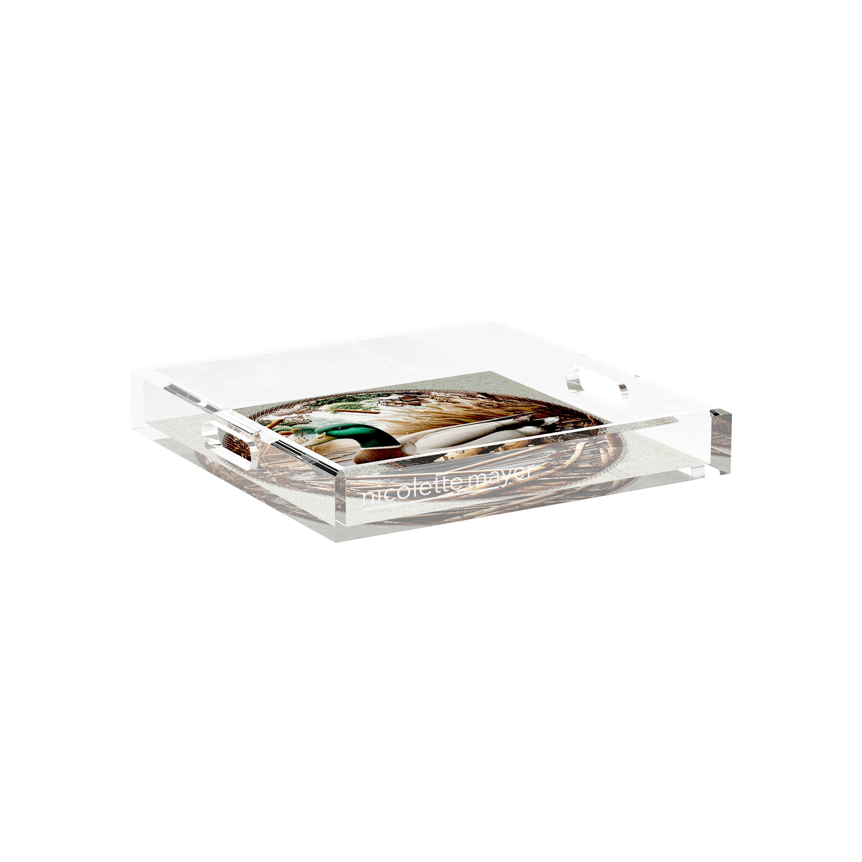 Woodland Mallard Duck 12X12 Acrylic Tray - nicolettemayer.com