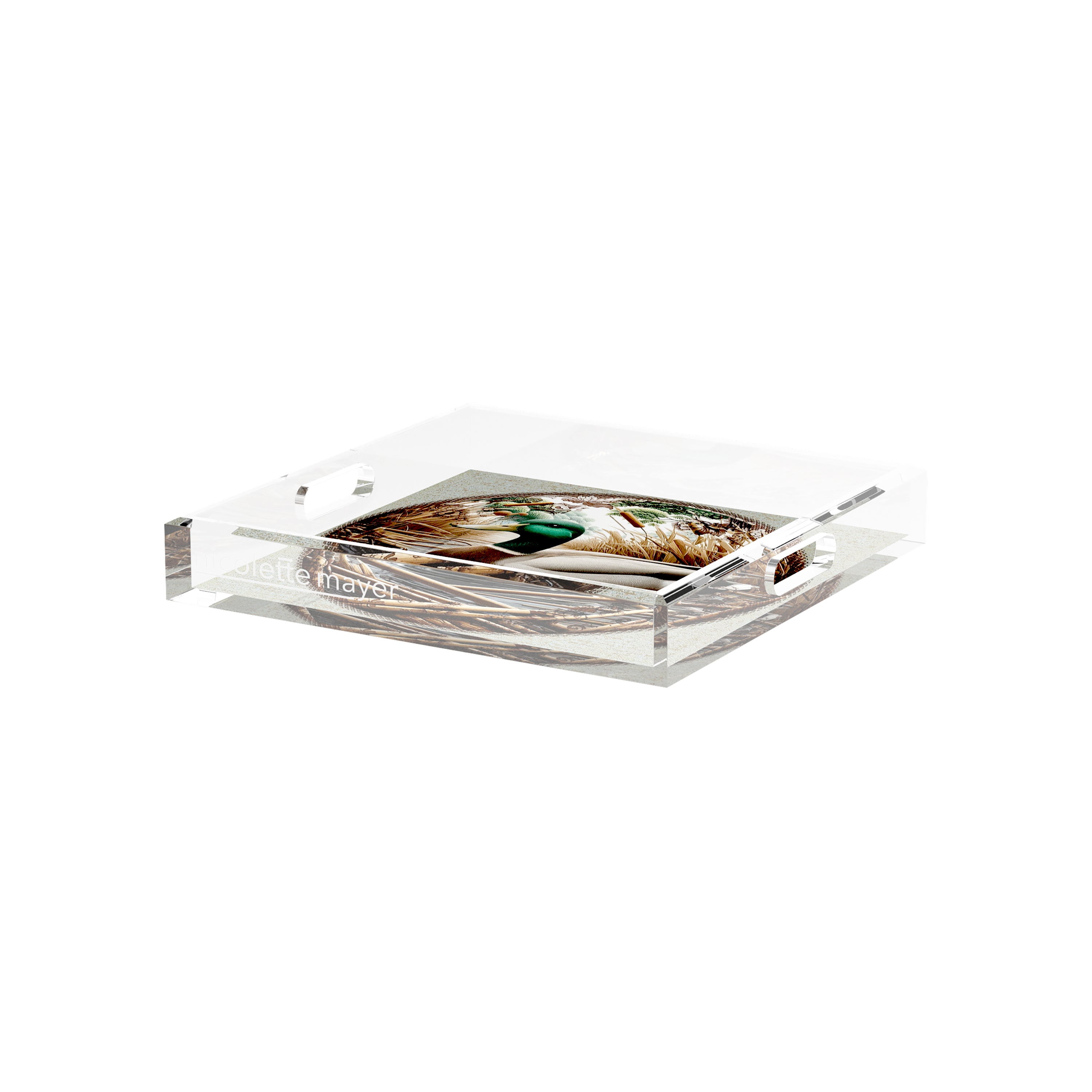 Woodland Mallard Duck 12X12 Acrylic Tray - nicolettemayer.com