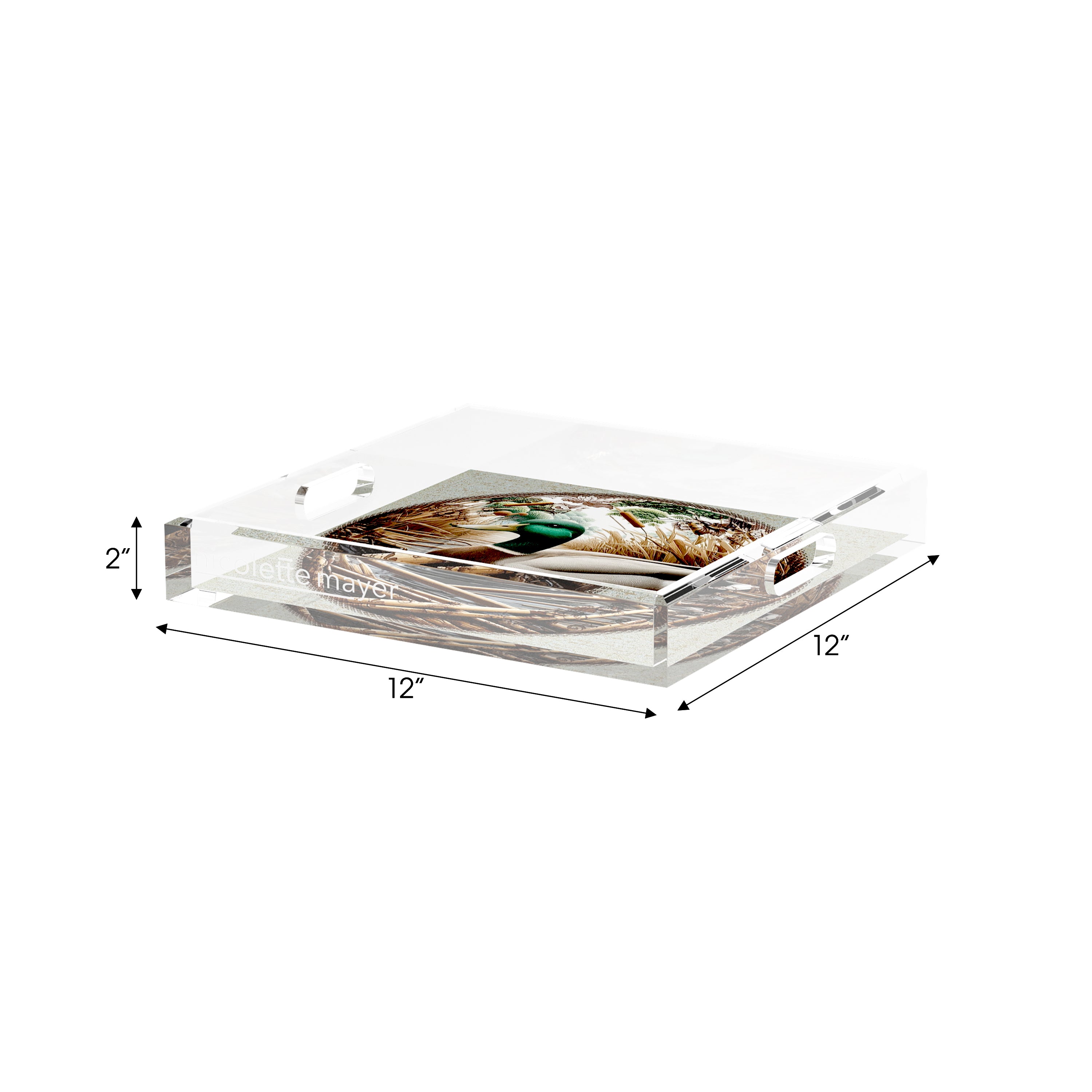 Woodland Mallard Duck 12X12 Acrylic Tray - nicolettemayer.com