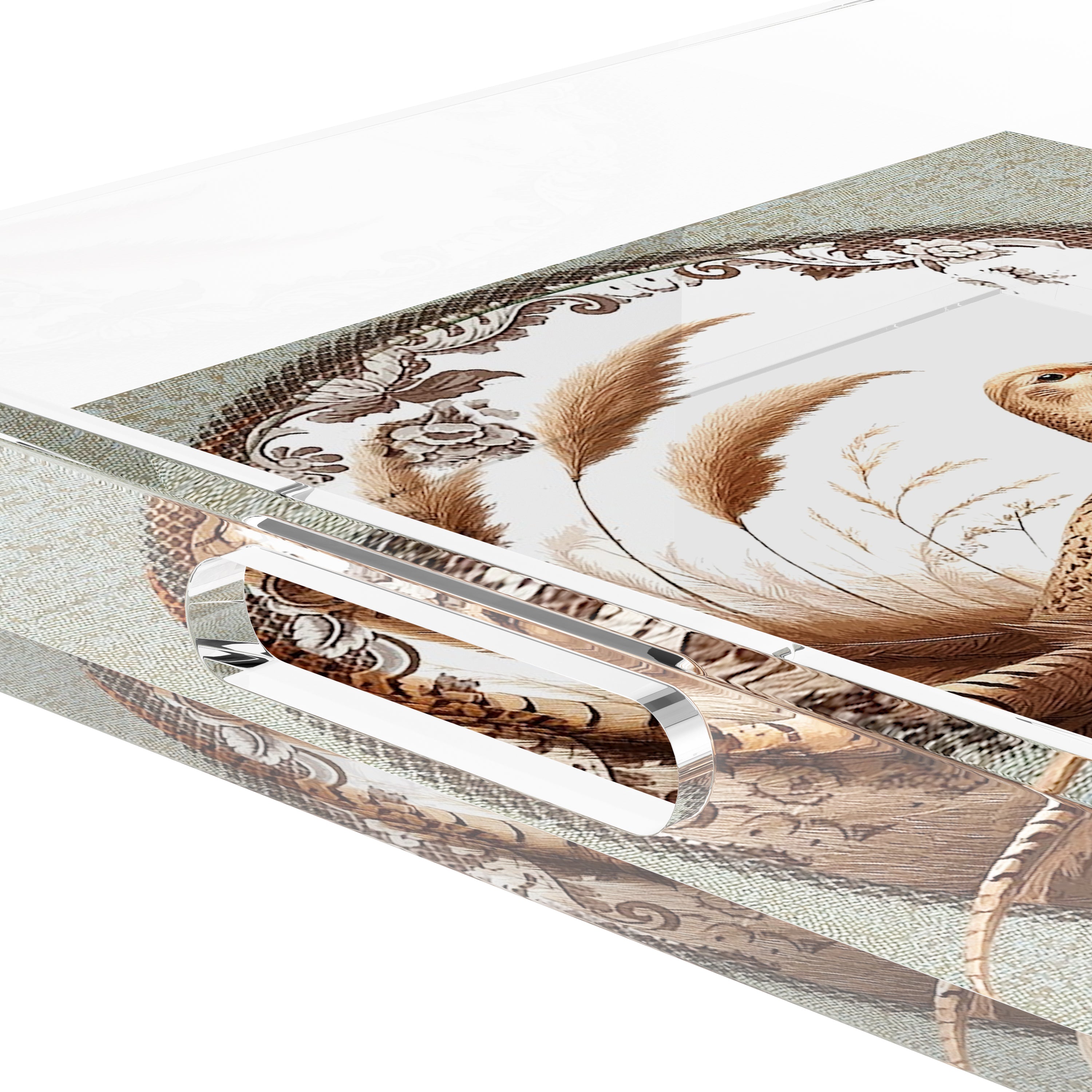 Woodland Pheasant Partners 12X12 Acrylic Tray - nicolettemayer.com