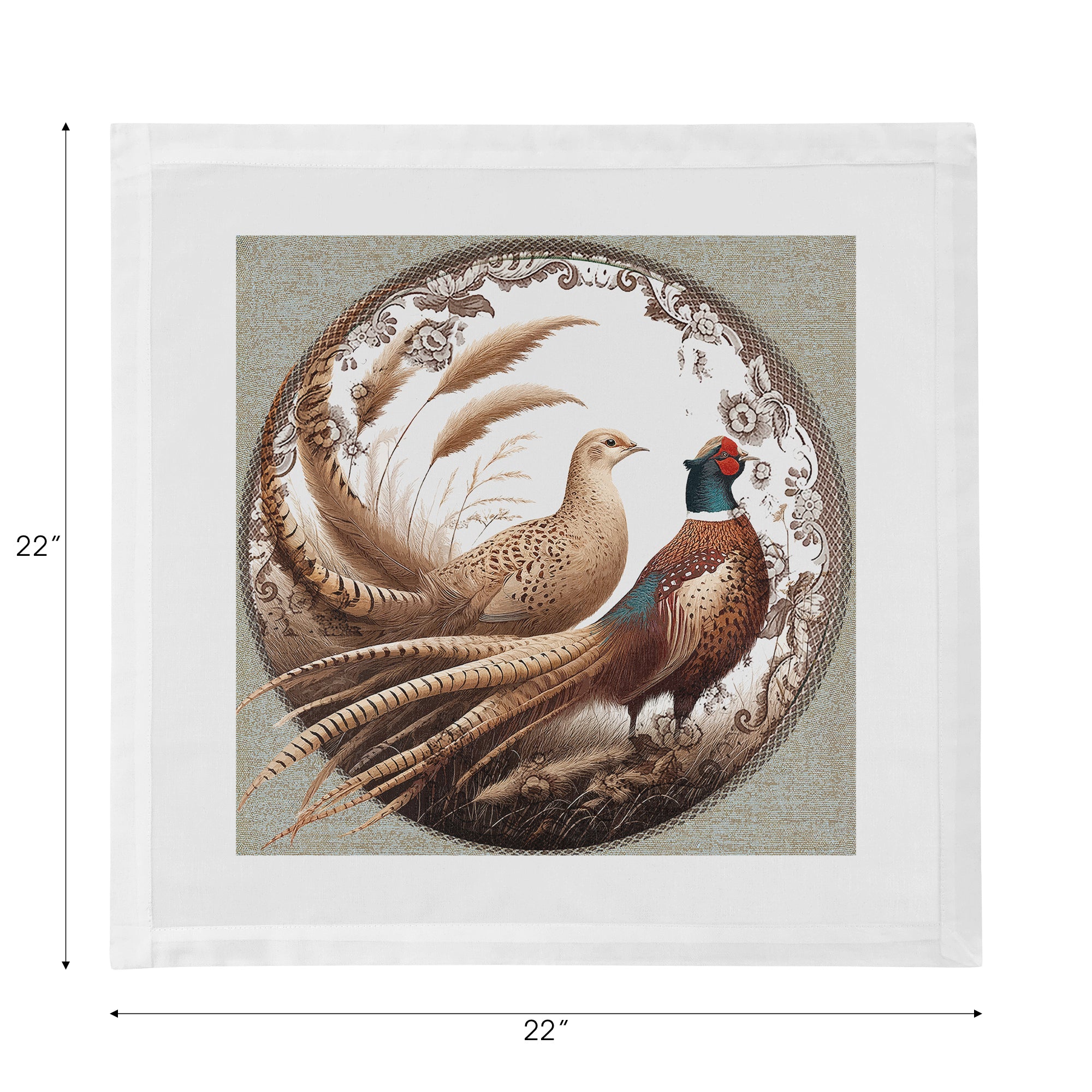 Woodland Pheasant Partners Cotton Sateen Dinner Napkins
