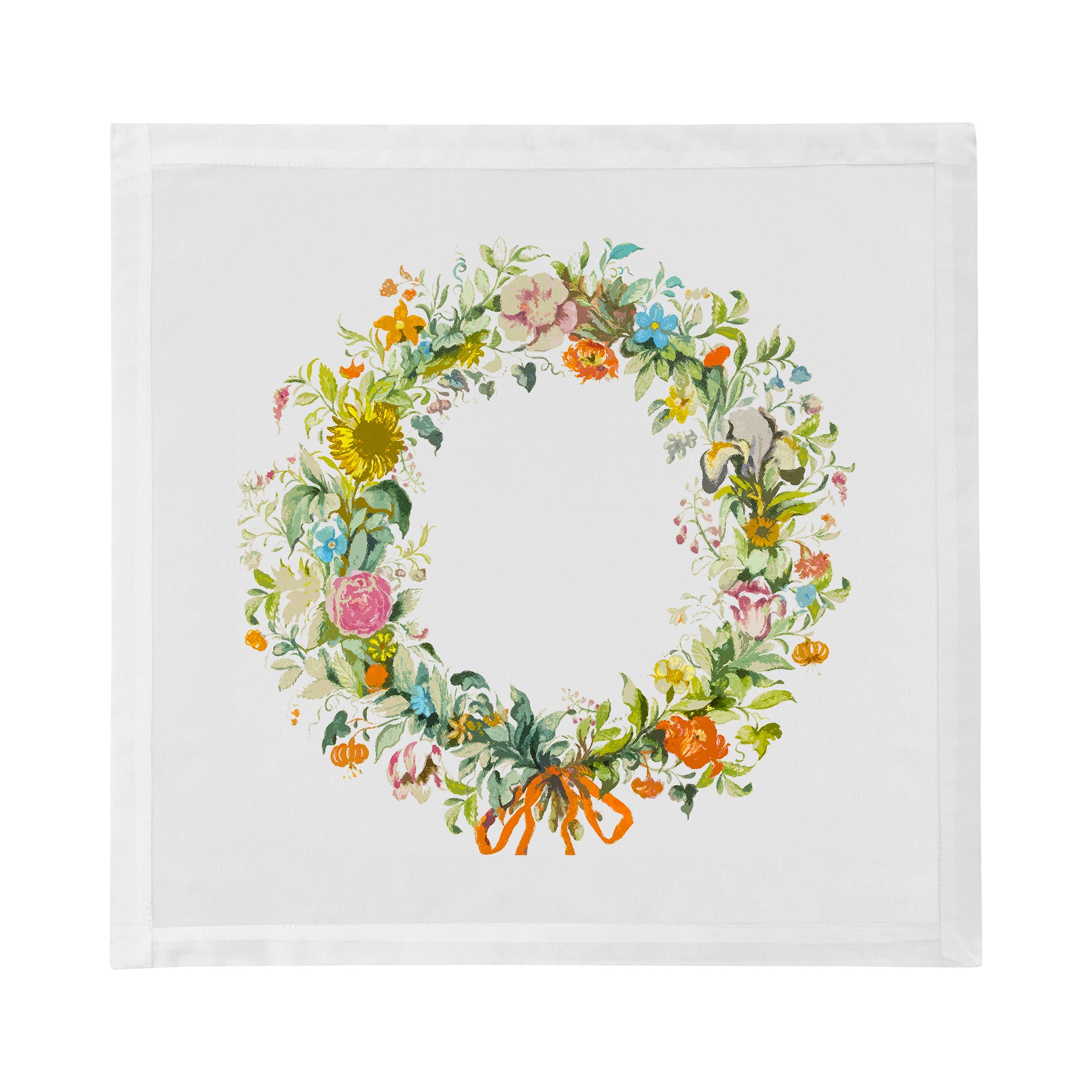 Servietten mit Kranzblumen, Gold, 55,9 x 55,9 cm, Hohlsaum, 4er-Set