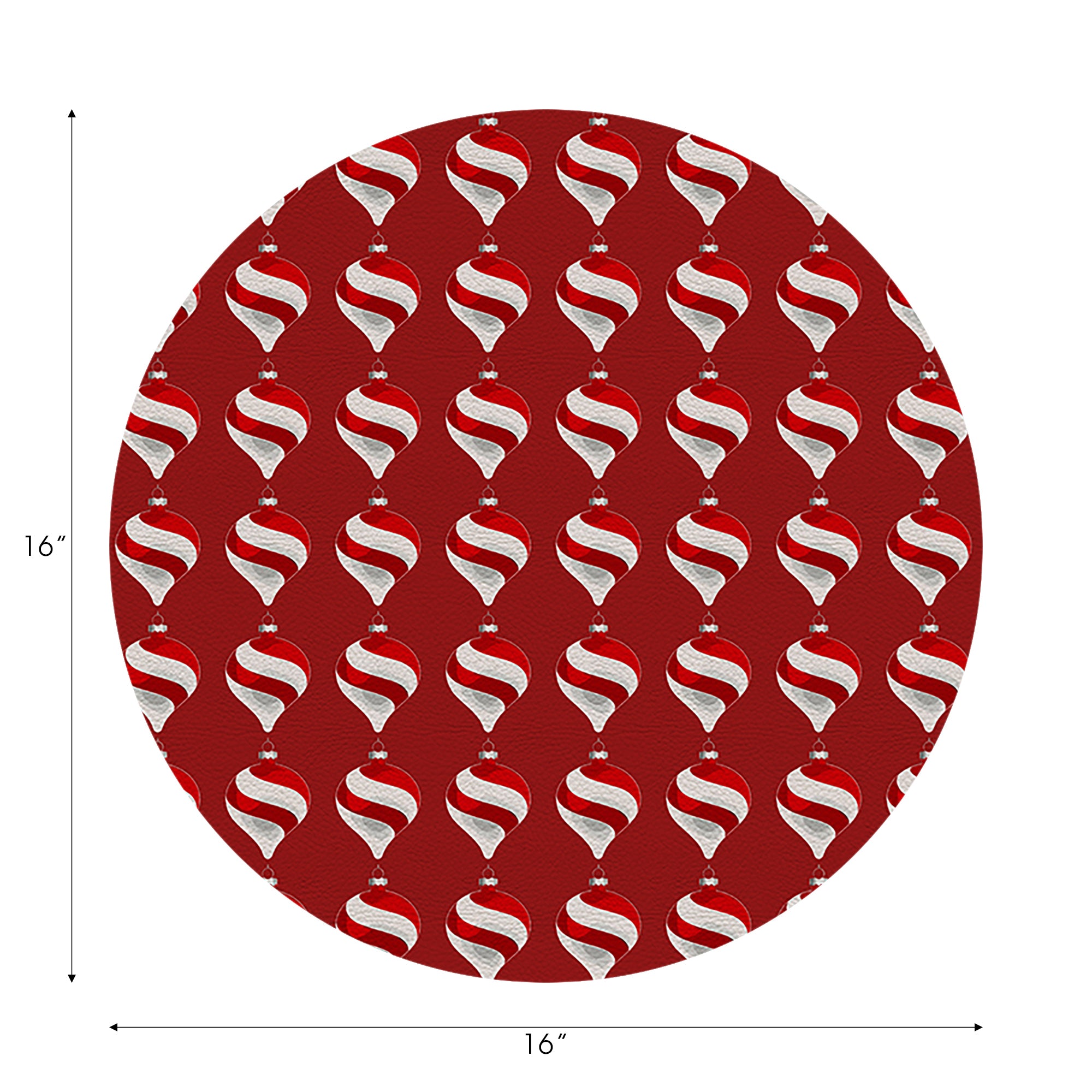 Xmas Ornament Red 16" Round Pebble Placemats, Set of 4 - nicolettemayer.com