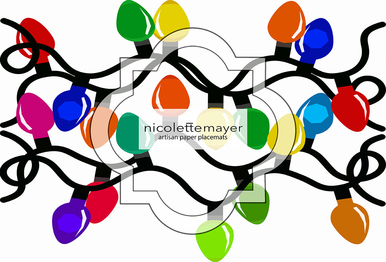 Xmas Tangle Primaries Tischset aus Papier, ein Set mit 24 Stück