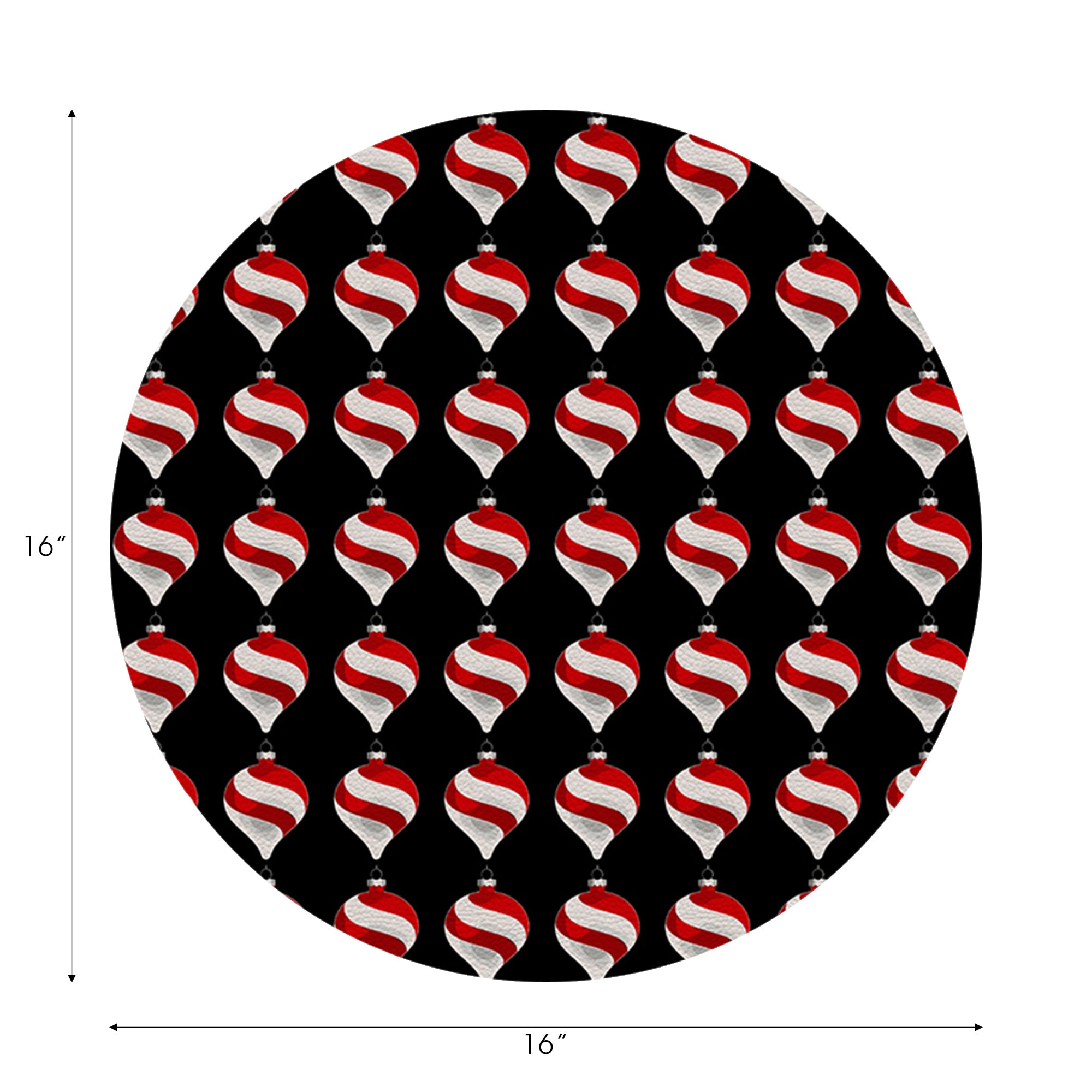 Xmas Ornament Black 16" Round Pebble Placemats, Set of 4 - nicolettemayer.com