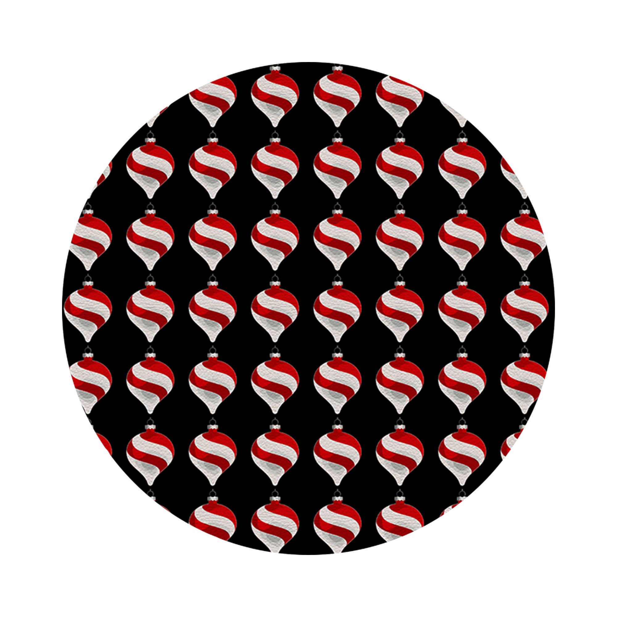 Xmas Ornament Black 16" Round Pebble Placemats, Set of 4 - nicolettemayer.com