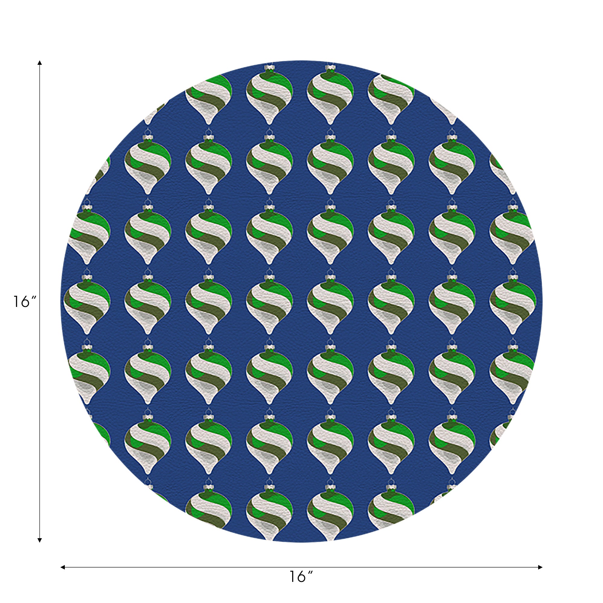 Xmas Ornament Blue 16" Round Pebble Placemats, Set of 4 - nicolettemayer.com